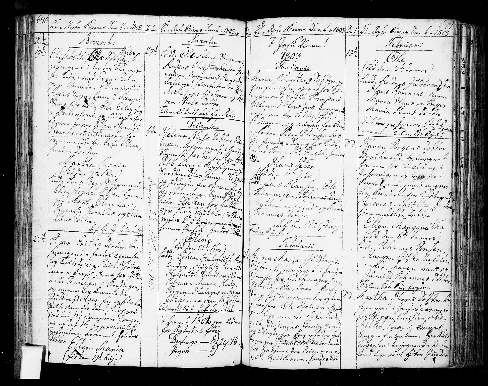 Oslo domkirke Kirkebøker, SAO/A-10752/F/Fa/L0005: Parish register (official) no. 5, 1787-1806, p. 670-671