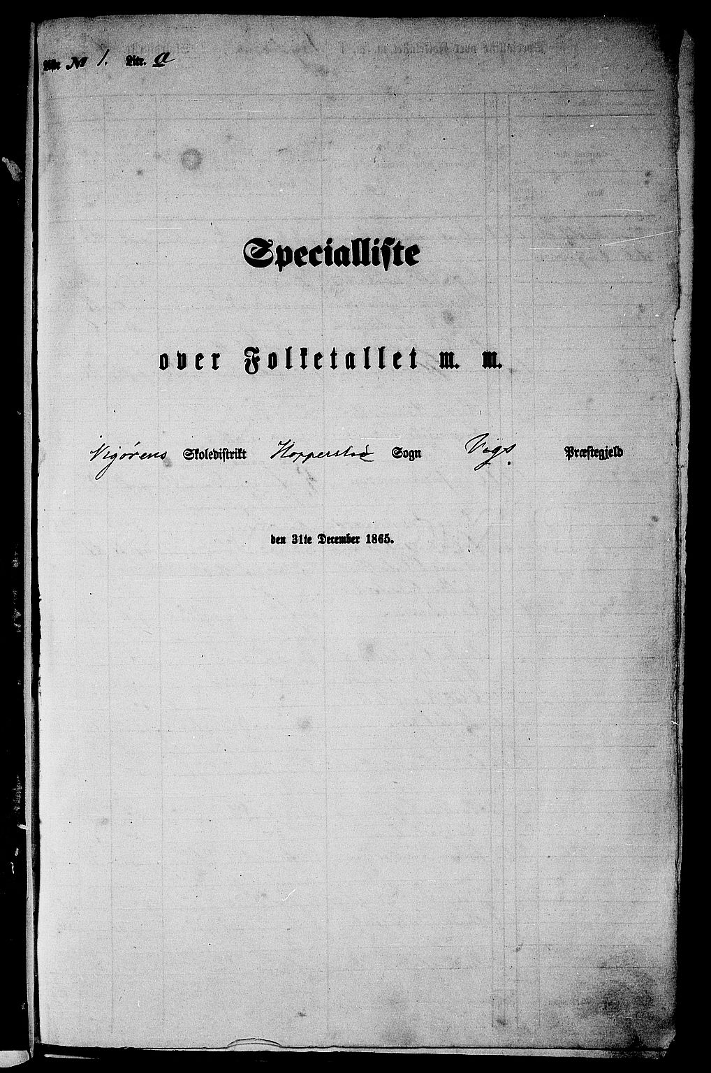 RA, 1865 census for Vik, 1865, p. 10