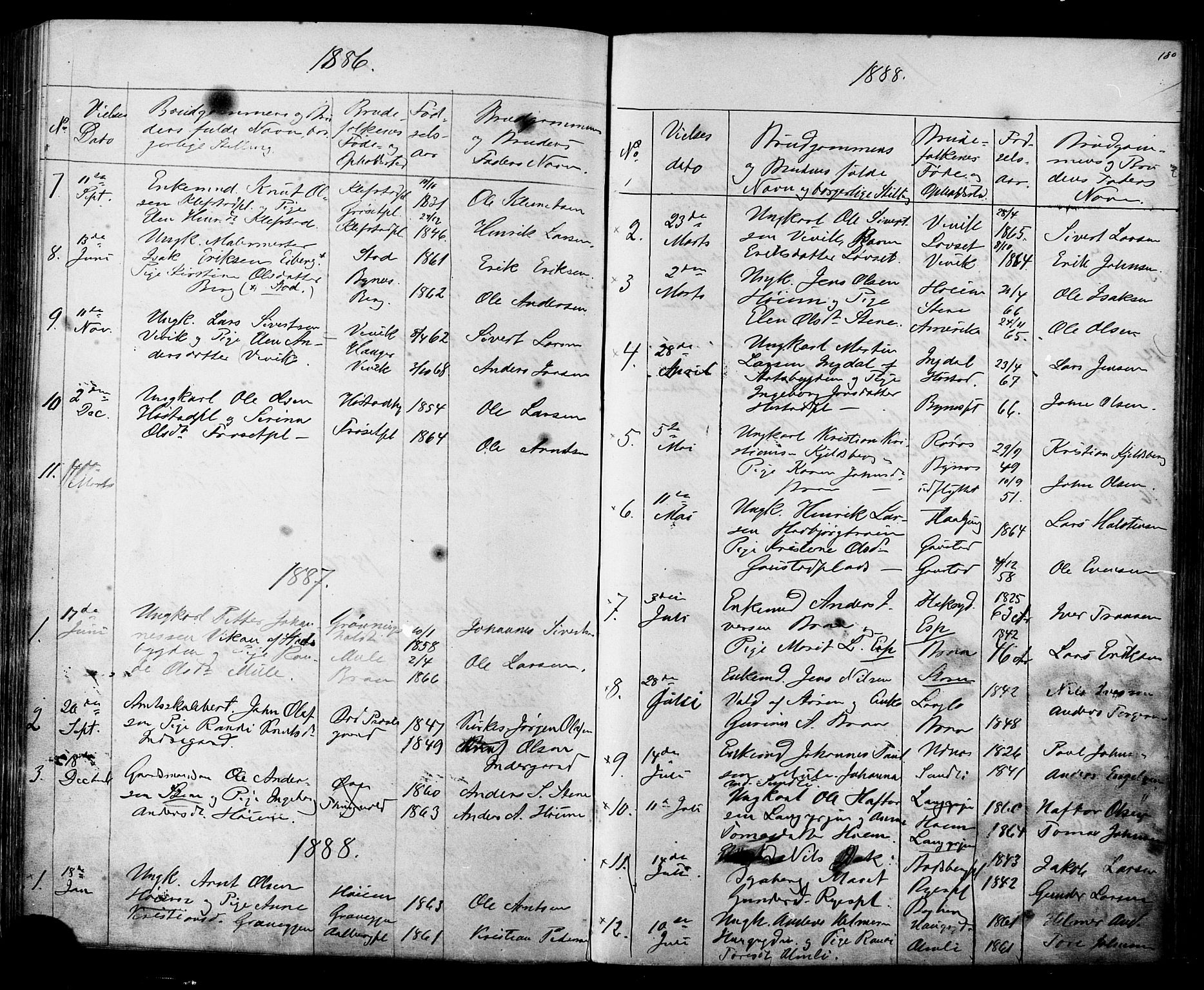 Ministerialprotokoller, klokkerbøker og fødselsregistre - Sør-Trøndelag, SAT/A-1456/612/L0387: Parish register (copy) no. 612C03, 1874-1908, p. 180