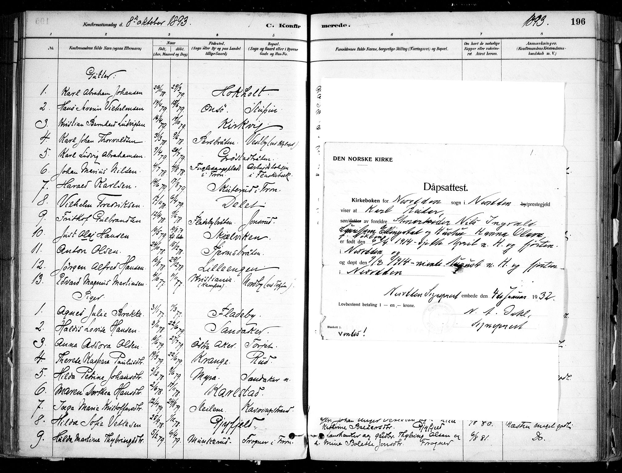 Nesodden prestekontor Kirkebøker, SAO/A-10013/F/Fa/L0009: Parish register (official) no. I 9, 1880-1915