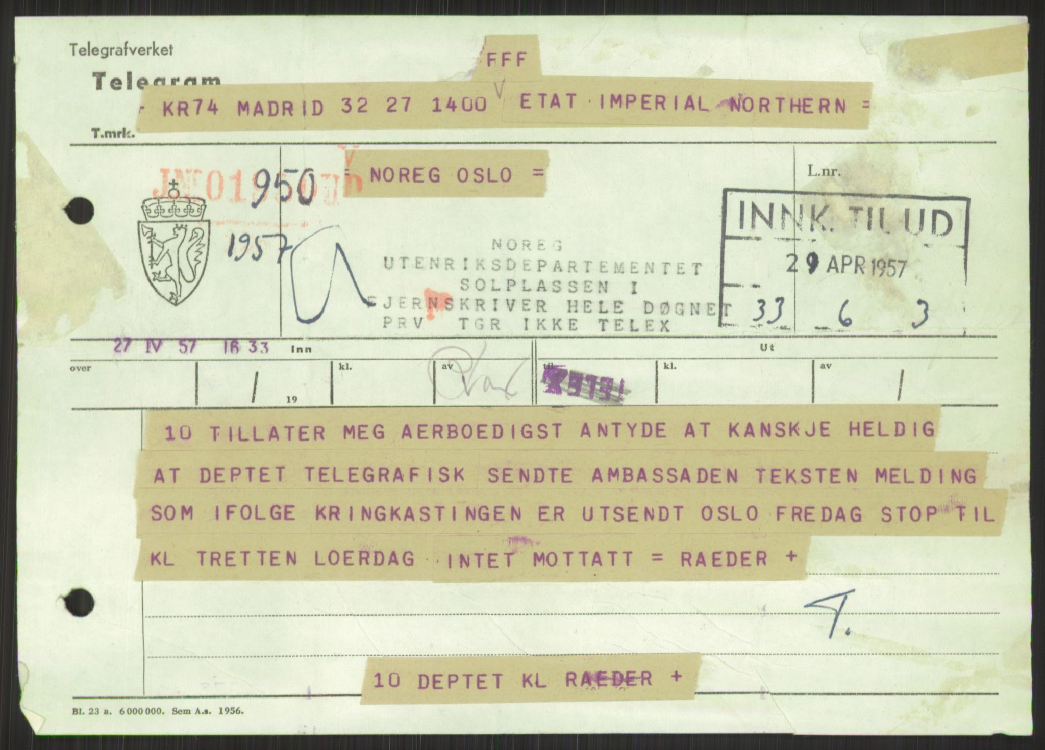 Utenriksdepartementet, RA/S-2259, 1951-1959, p. 759