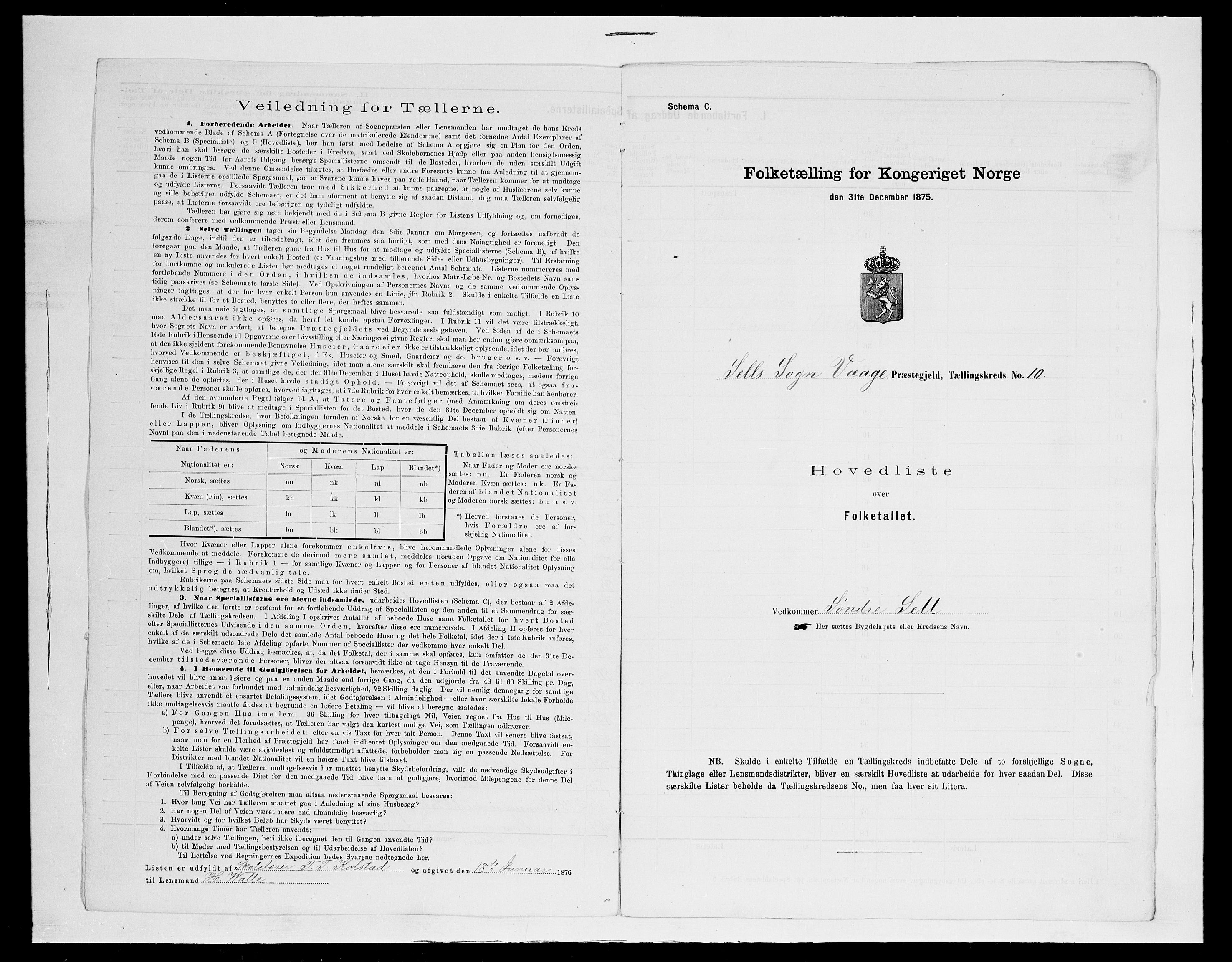 SAH, 1875 census for 0515P Vågå, 1875, p. 60