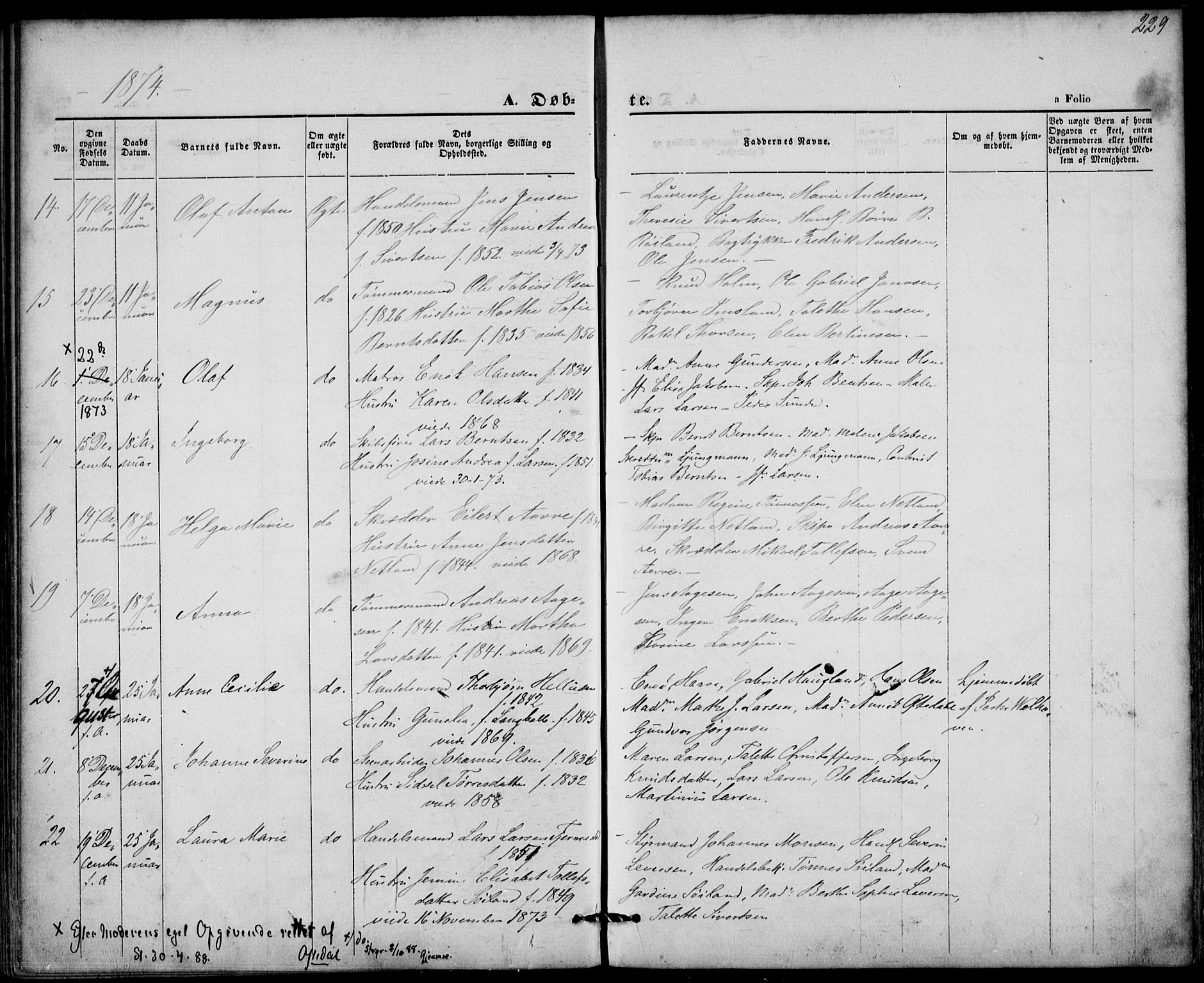 St. Petri sokneprestkontor, AV/SAST-A-101813/001/30/30BA/L0008: Parish register (official) no. A 8, 1868-1876, p. 229