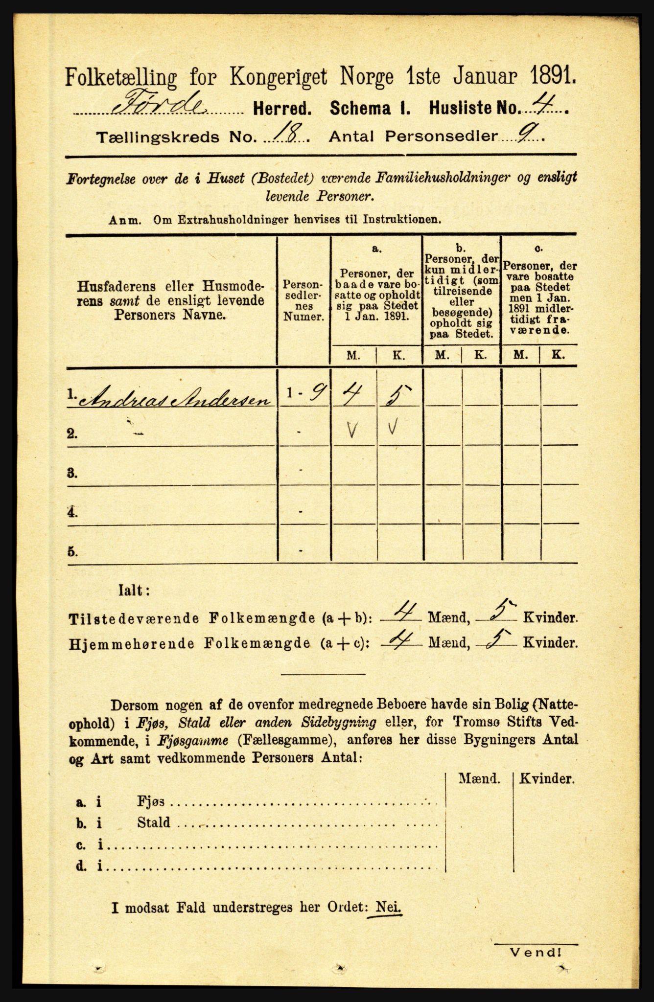 RA, 1891 census for 1432 Førde, 1891, p. 6328