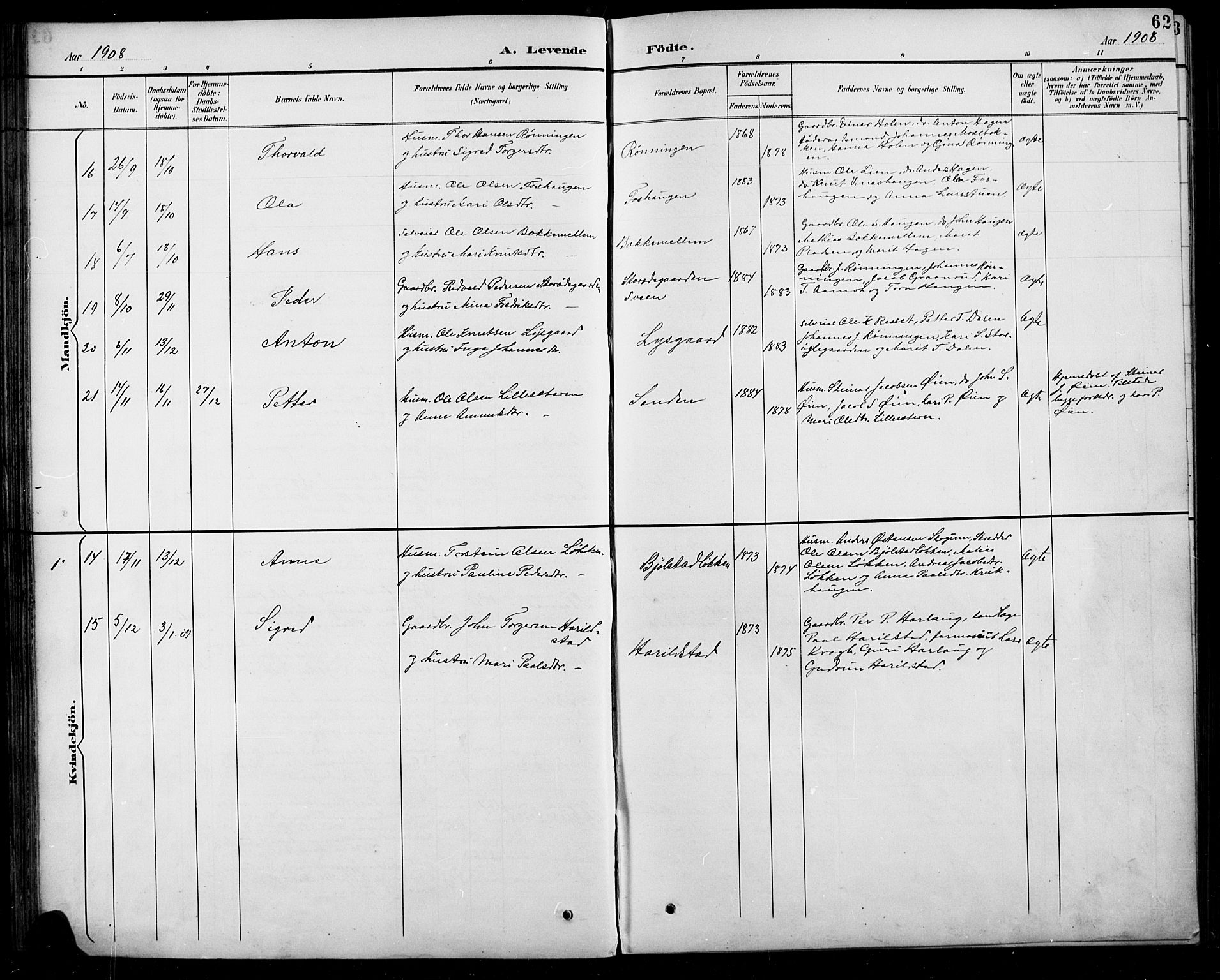 Sel prestekontor, AV/SAH-PREST-074/H/Ha/Hab/L0005: Parish register (copy) no. 5, 1894-1923, p. 62