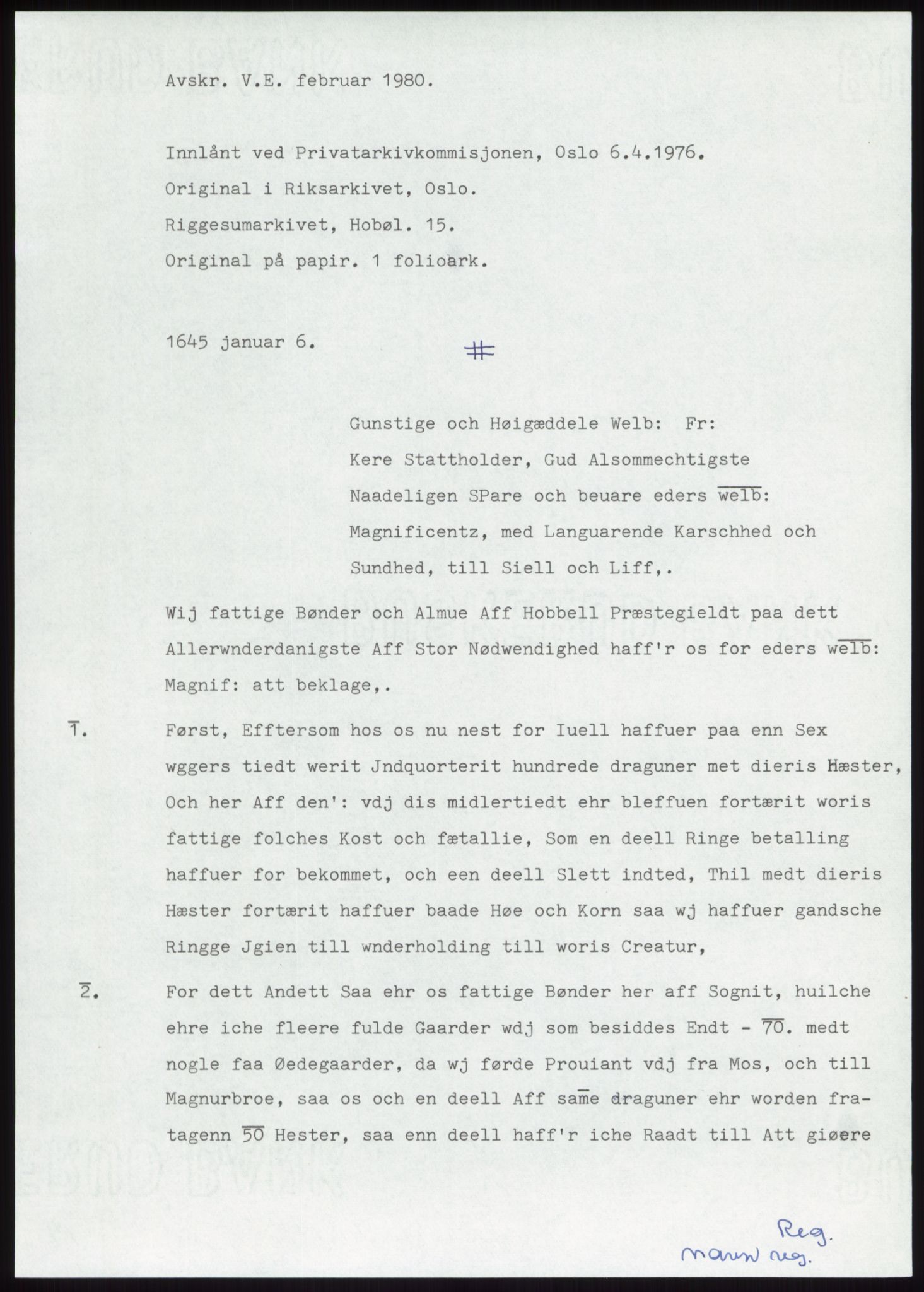 Samlinger til kildeutgivelse, Diplomavskriftsamlingen, AV/RA-EA-4053/H/Ha, p. 875