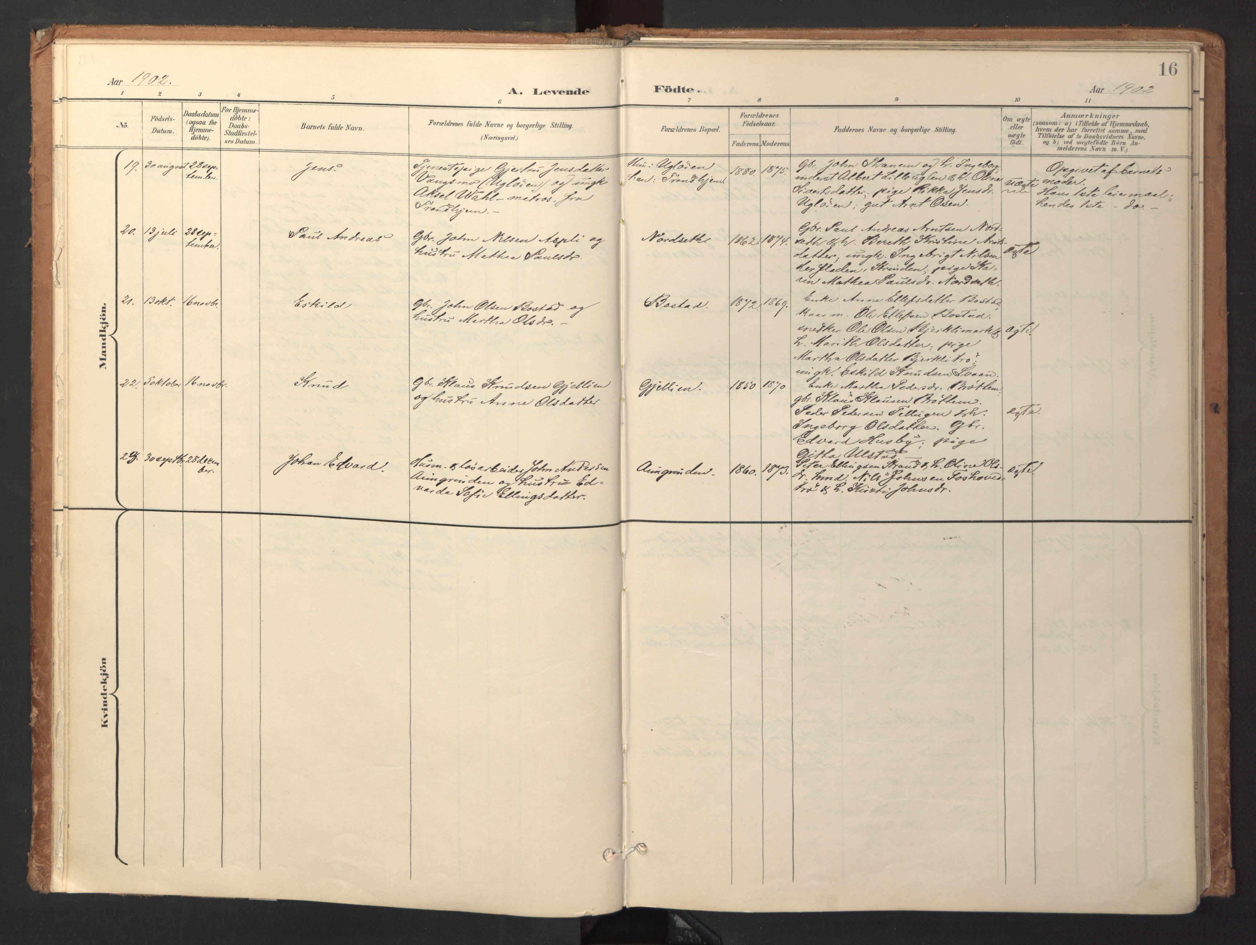 Ministerialprotokoller, klokkerbøker og fødselsregistre - Sør-Trøndelag, SAT/A-1456/618/L0448: Parish register (official) no. 618A11, 1898-1916, p. 16