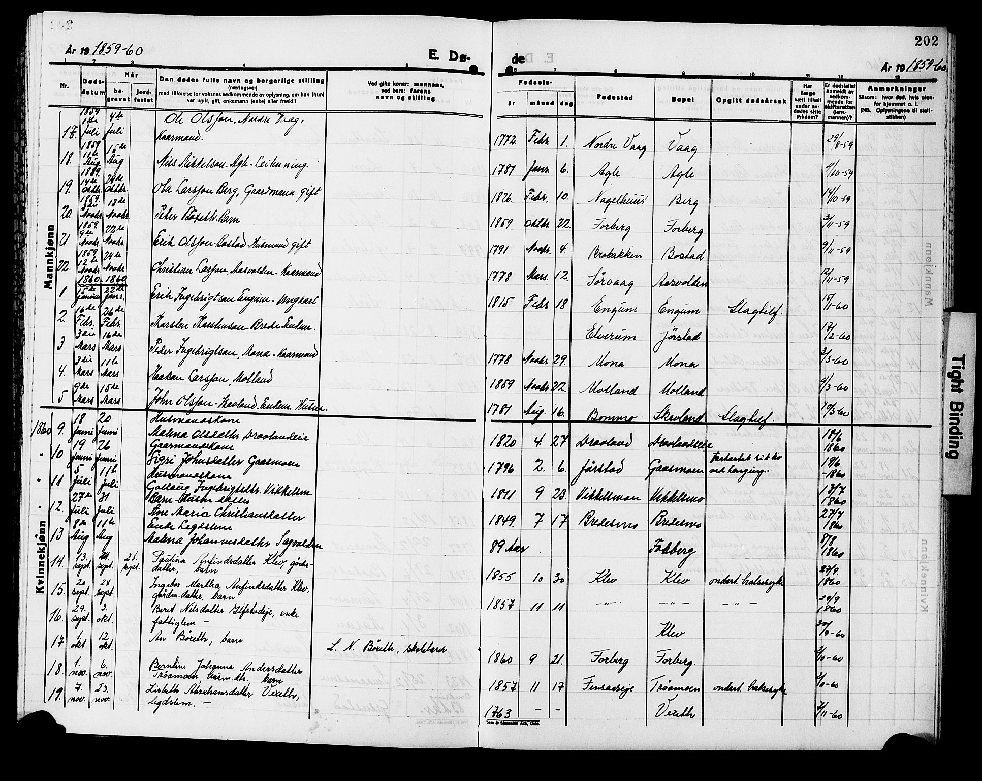 Ministerialprotokoller, klokkerbøker og fødselsregistre - Nord-Trøndelag, AV/SAT-A-1458/749/L0485: Parish register (official) no. 749D01, 1857-1872, p. 202