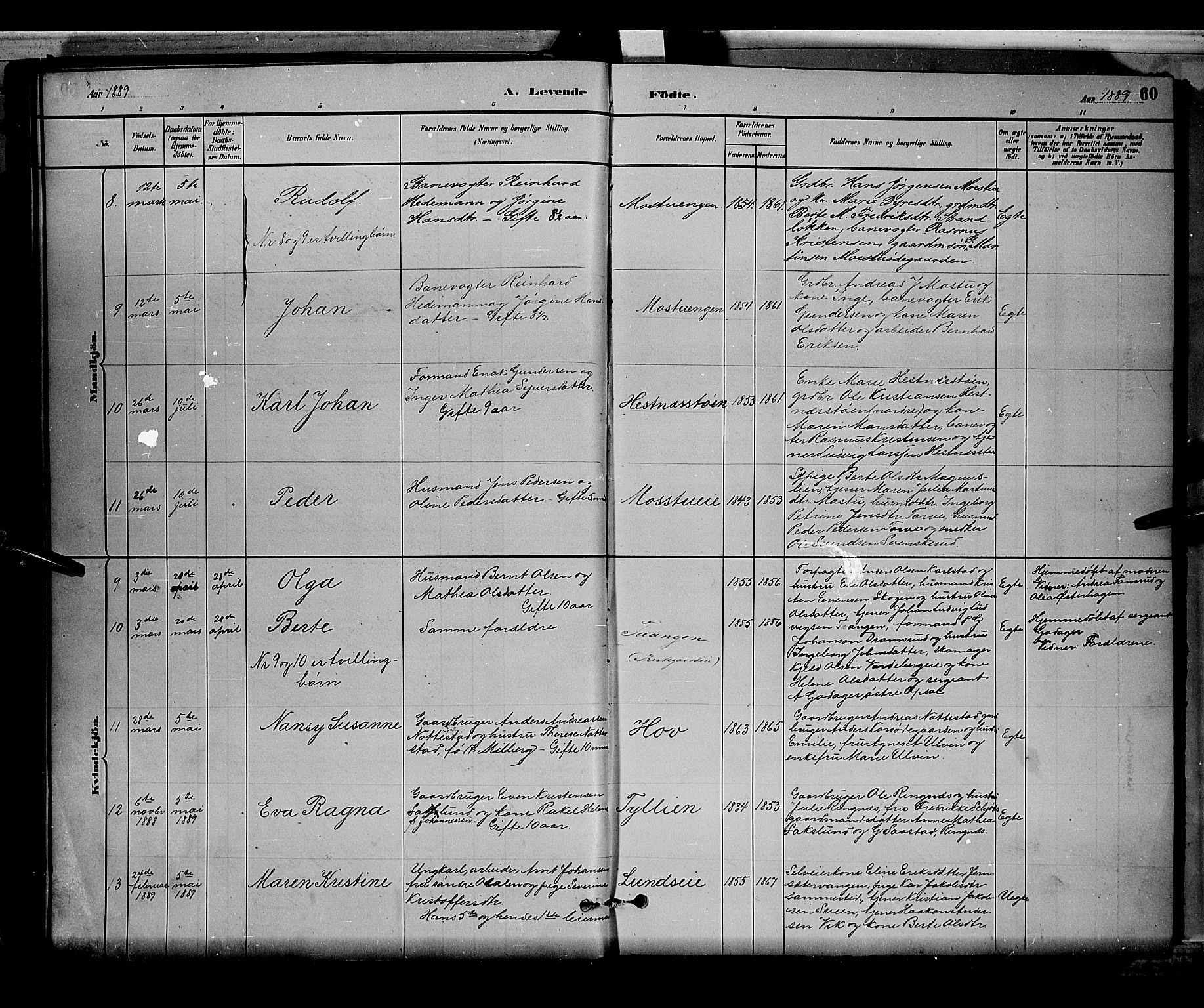 Stange prestekontor, AV/SAH-PREST-002/L/L0008: Parish register (copy) no. 8, 1882-1895, p. 60