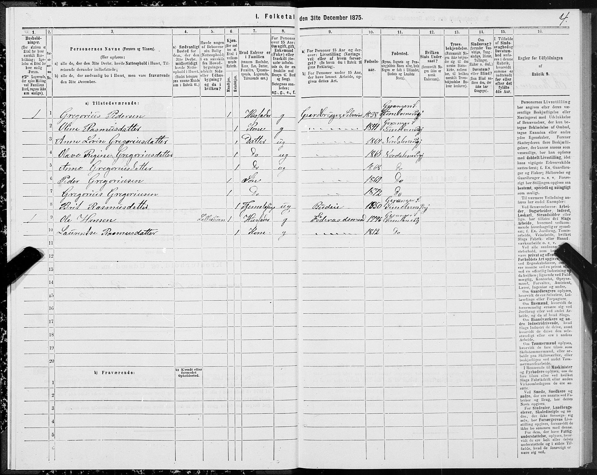 SAT, 1875 census for 1524P Norddal, 1875, p. 1004