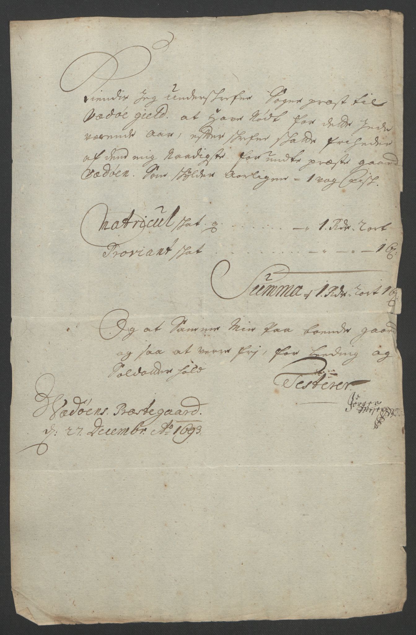 Rentekammeret inntil 1814, Reviderte regnskaper, Fogderegnskap, AV/RA-EA-4092/R55/L3651: Fogderegnskap Romsdal, 1693-1694, p. 137