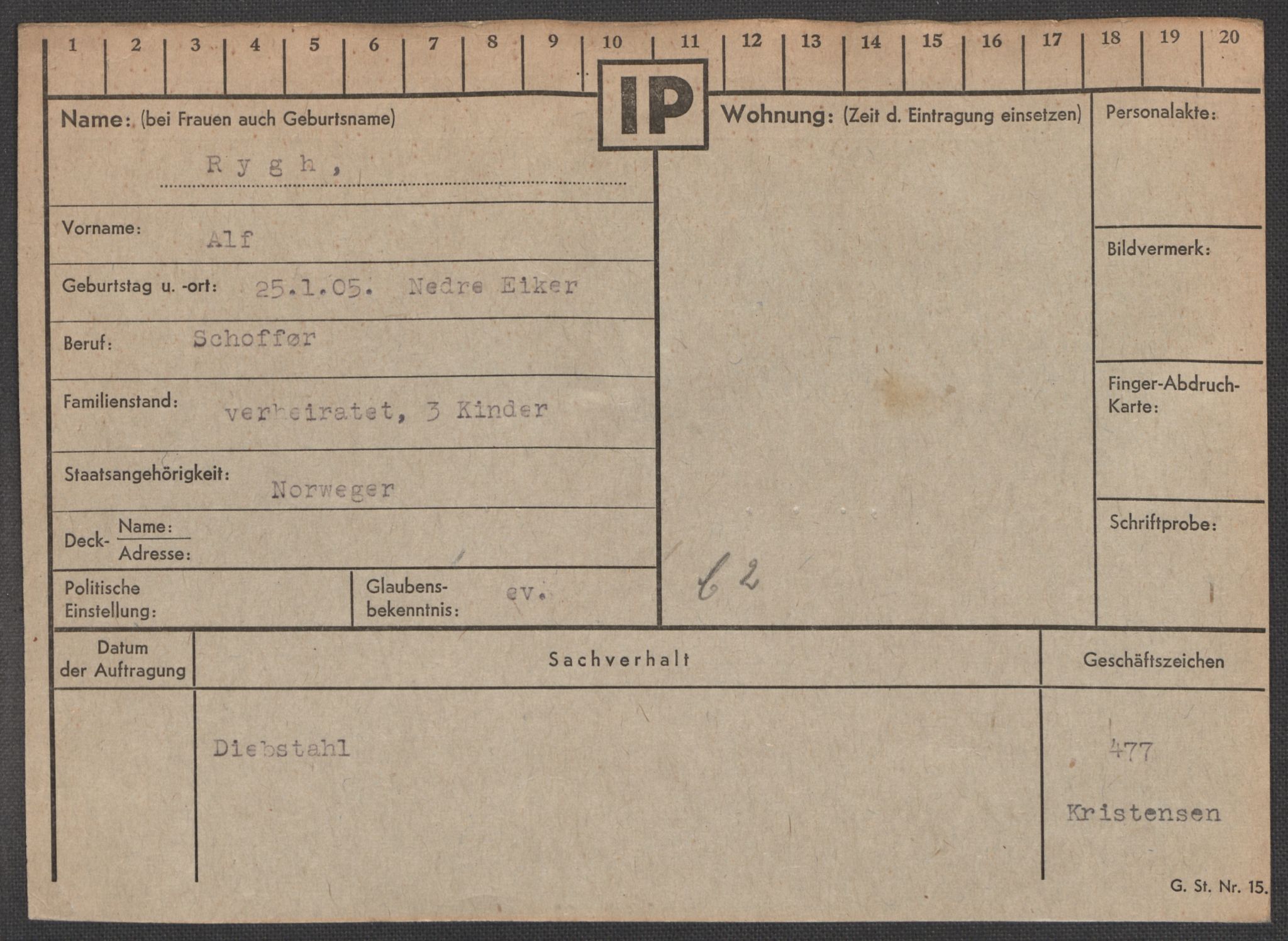 Befehlshaber der Sicherheitspolizei und des SD, AV/RA-RAFA-5969/E/Ea/Eaa/L0009: Register over norske fanger i Møllergata 19: Ru-Sy, 1940-1945, p. 96