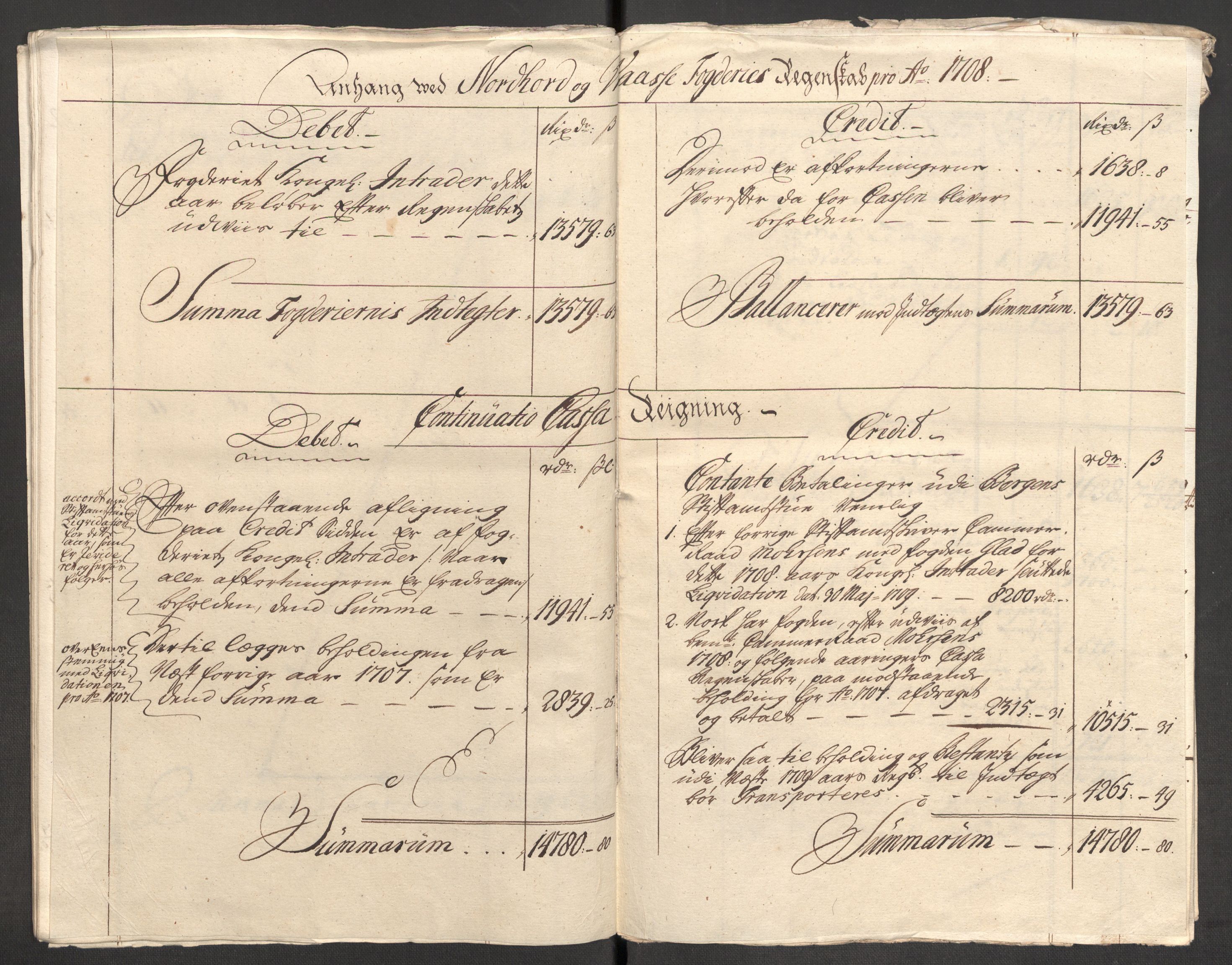 Rentekammeret inntil 1814, Reviderte regnskaper, Fogderegnskap, AV/RA-EA-4092/R51/L3189: Fogderegnskap Nordhordland og Voss, 1708, p. 22
