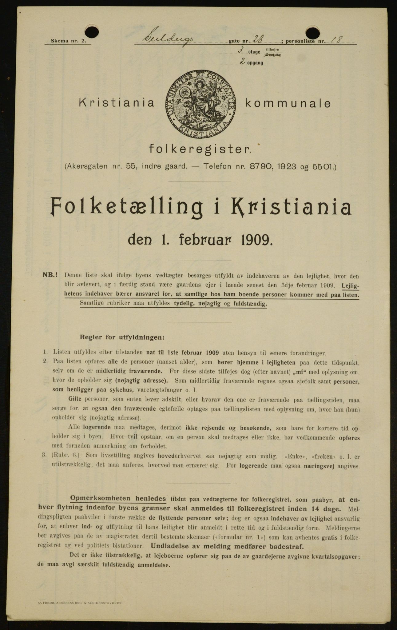 OBA, Municipal Census 1909 for Kristiania, 1909, p. 85862