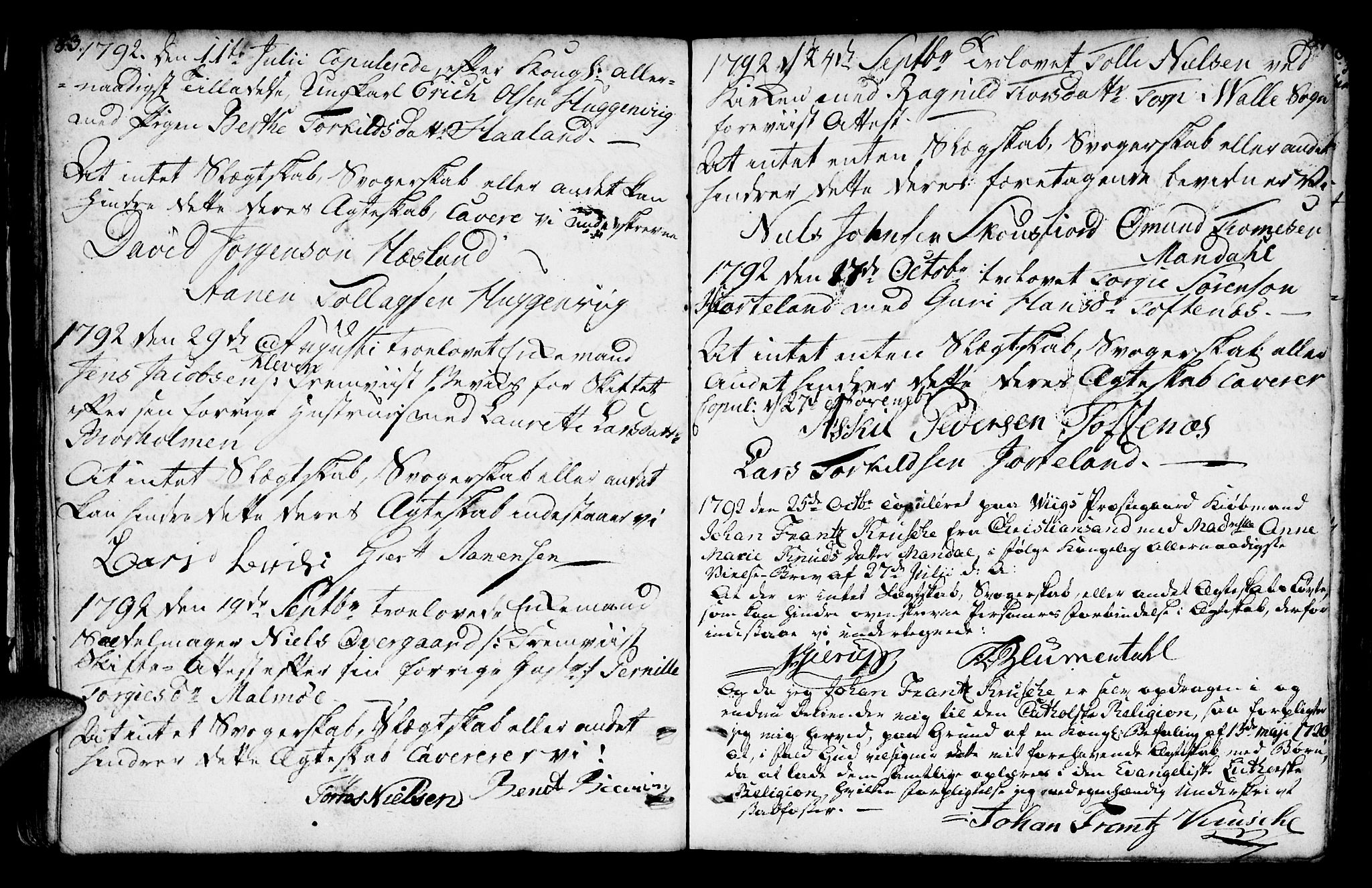 Mandal sokneprestkontor, AV/SAK-1111-0030/F/Fa/Faa/L0007: Parish register (official) no. A 7, 1783-1818, p. 83-84