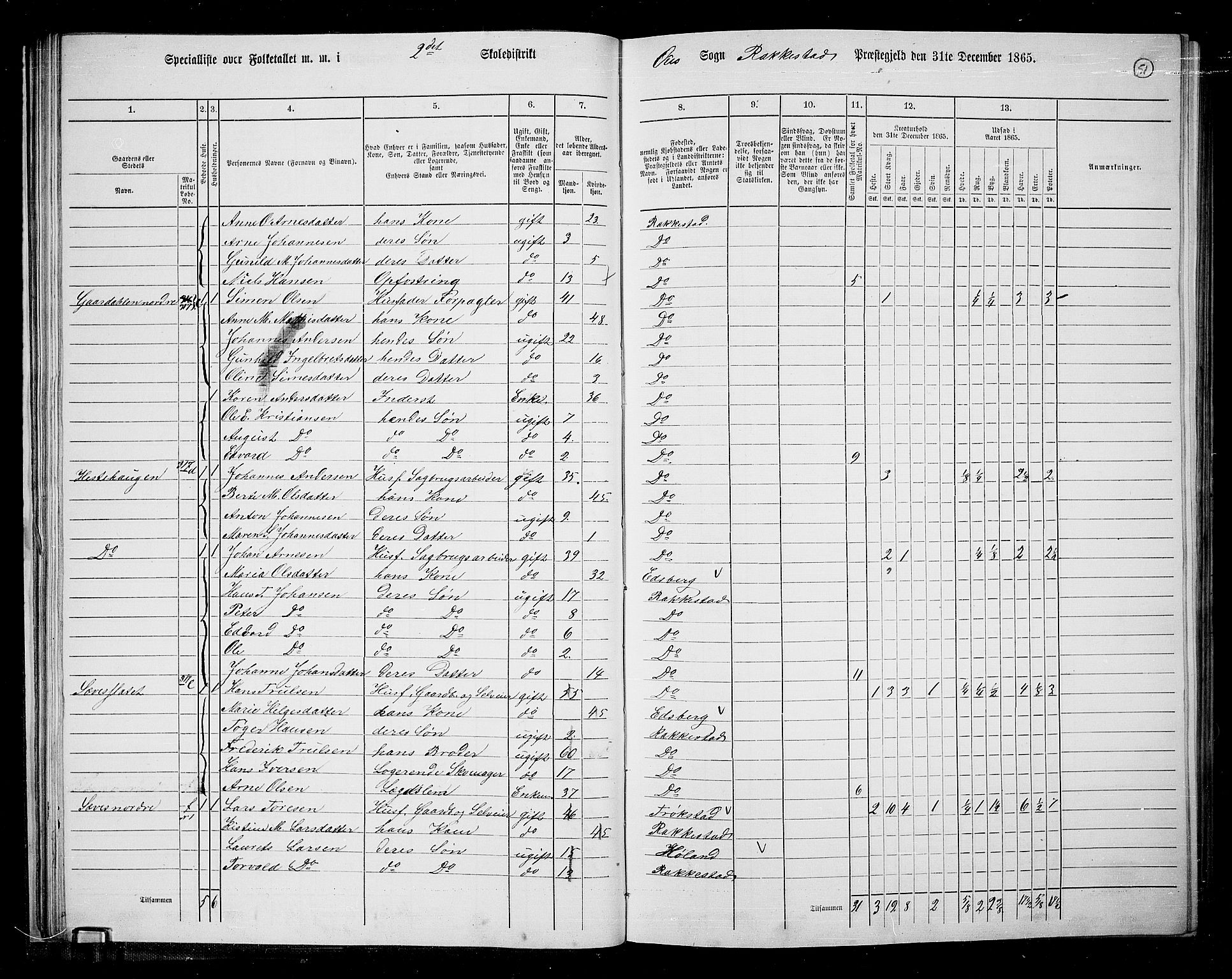 RA, 1865 census for Rakkestad, 1865, p. 50