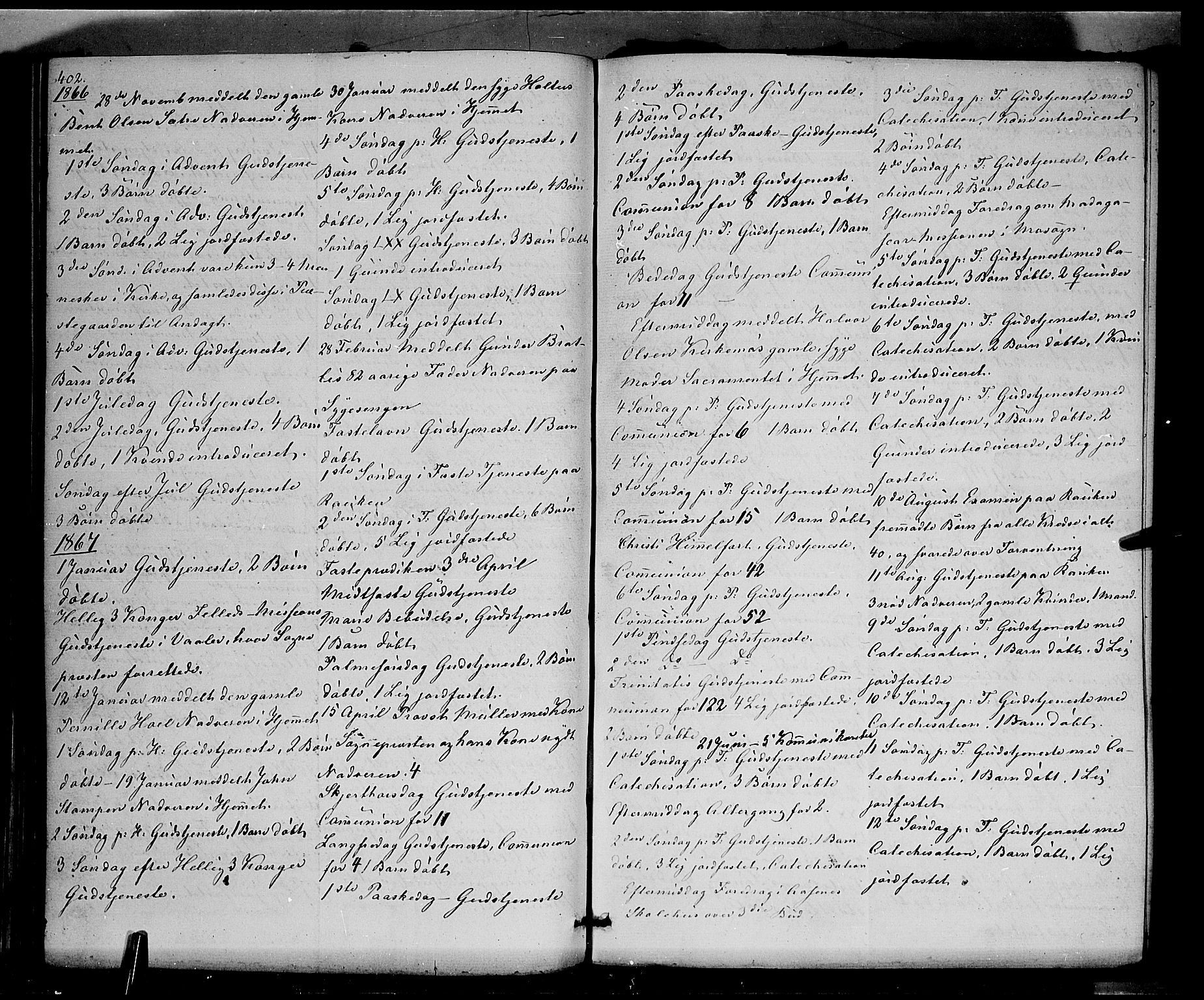 Hof prestekontor, AV/SAH-PREST-038/H/Ha/Haa/L0009: Parish register (official) no. 9, 1862-1877, p. 402