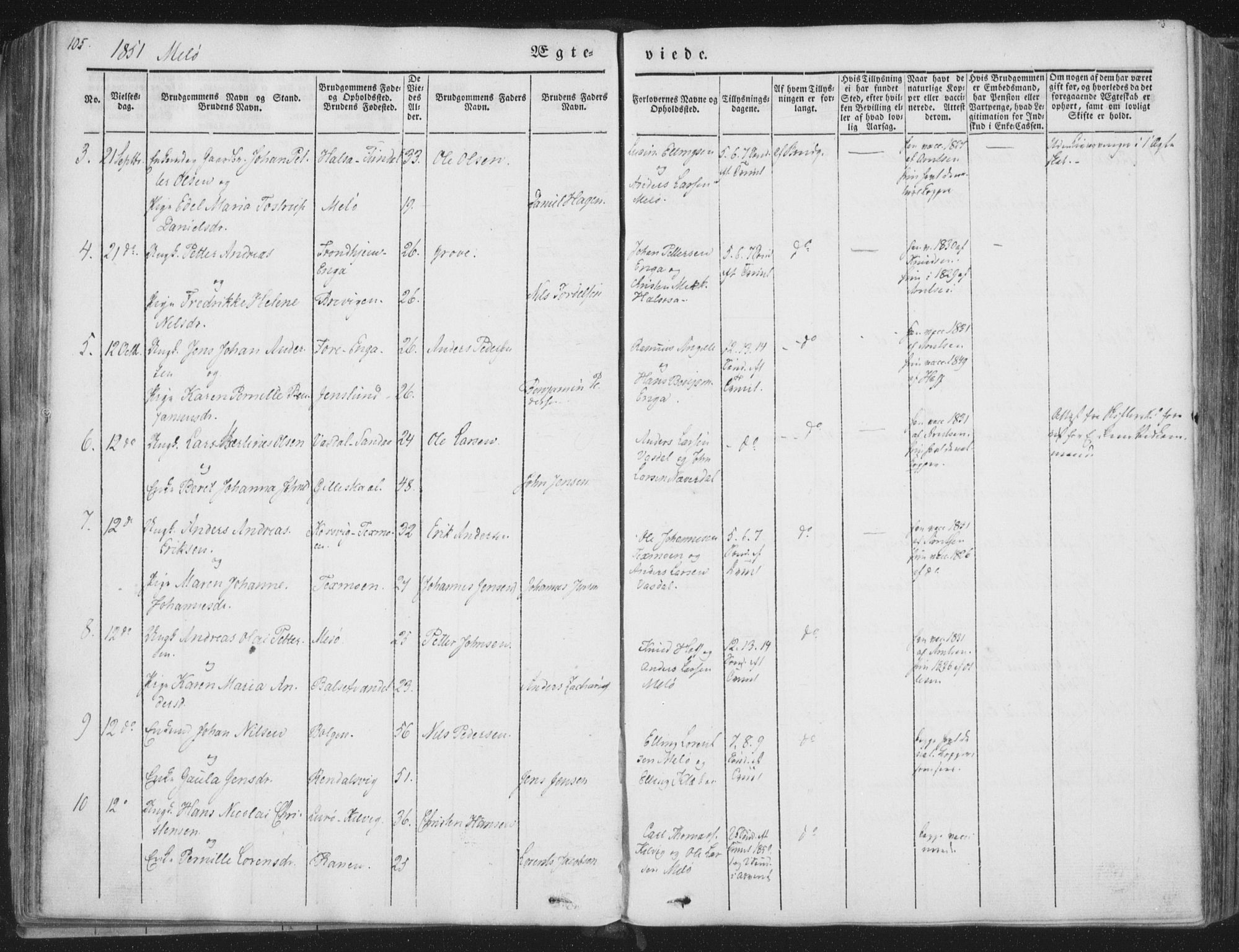 Ministerialprotokoller, klokkerbøker og fødselsregistre - Nordland, AV/SAT-A-1459/841/L0604: Parish register (official) no. 841A09 /2, 1845-1862, p. 105