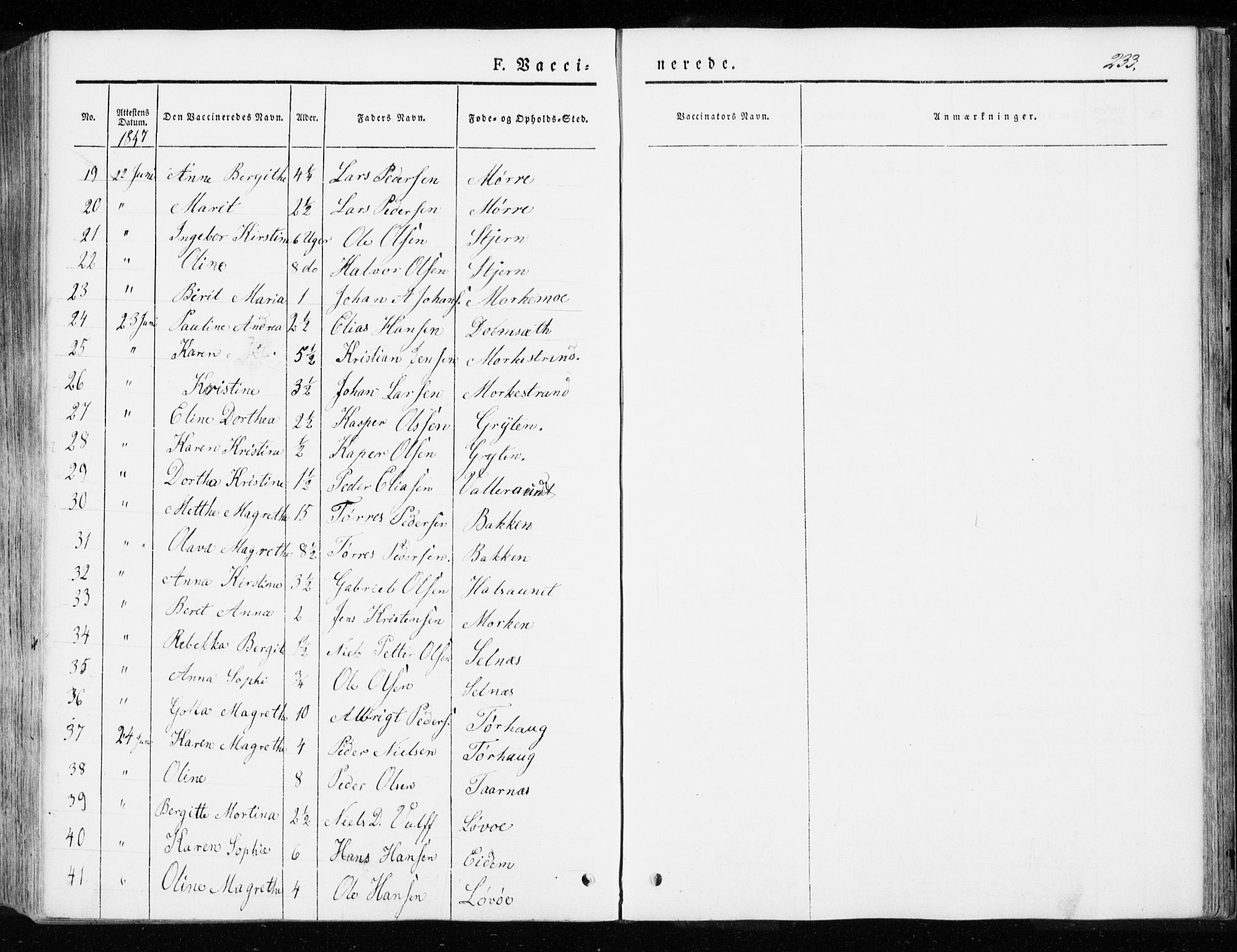 Ministerialprotokoller, klokkerbøker og fødselsregistre - Sør-Trøndelag, SAT/A-1456/655/L0677: Parish register (official) no. 655A06, 1847-1860, p. 233