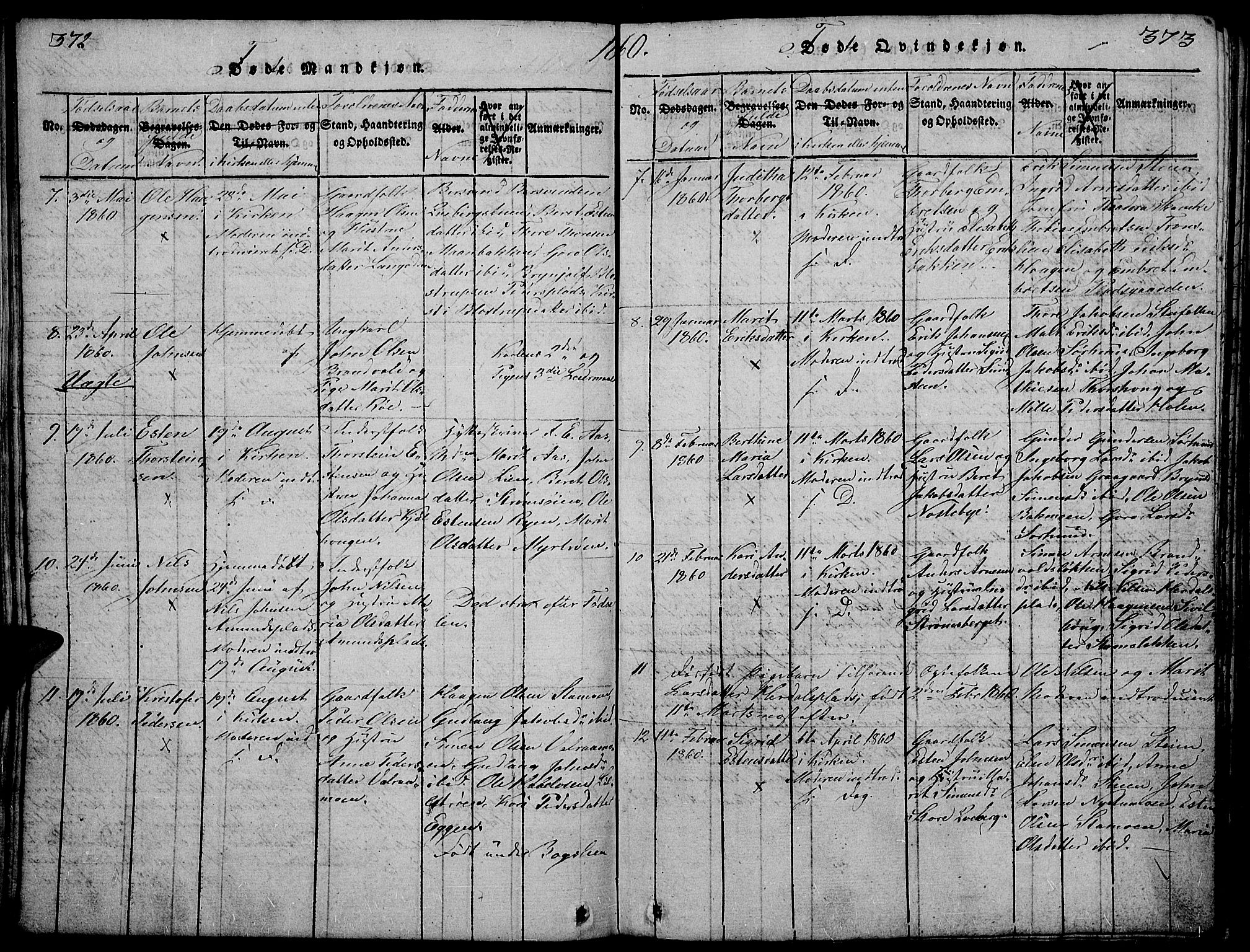 Tynset prestekontor, AV/SAH-PREST-058/H/Ha/Hab/L0002: Parish register (copy) no. 2, 1814-1862, p. 372-373