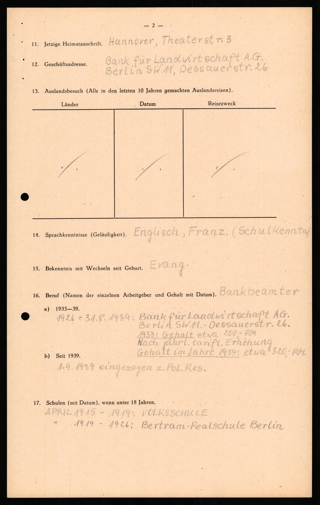 Forsvaret, Forsvarets overkommando II, AV/RA-RAFA-3915/D/Db/L0027: CI Questionaires. Tyske okkupasjonsstyrker i Norge. Tyskere., 1945-1946, p. 118
