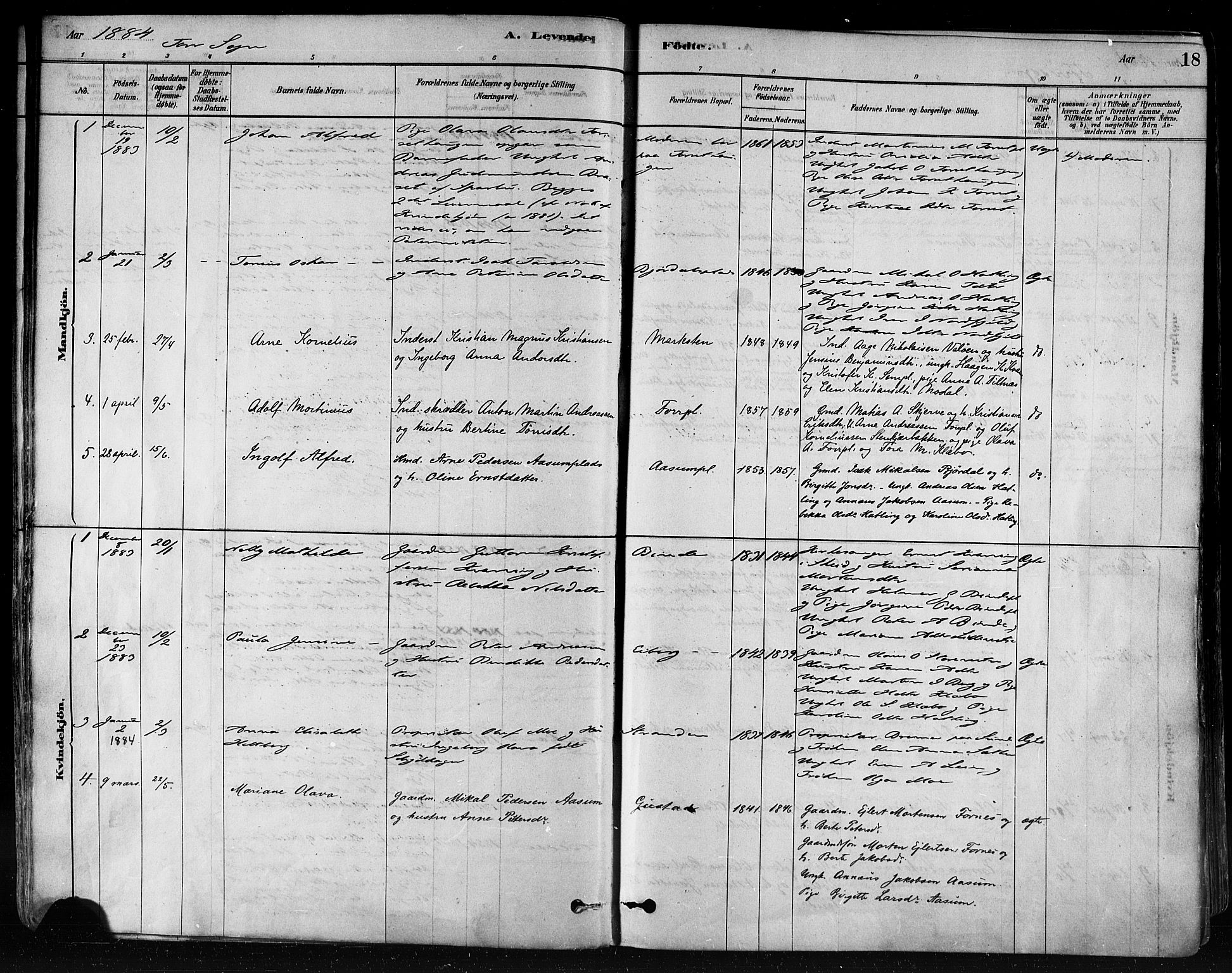 Ministerialprotokoller, klokkerbøker og fødselsregistre - Nord-Trøndelag, SAT/A-1458/746/L0448: Parish register (official) no. 746A07 /1, 1878-1900, p. 18