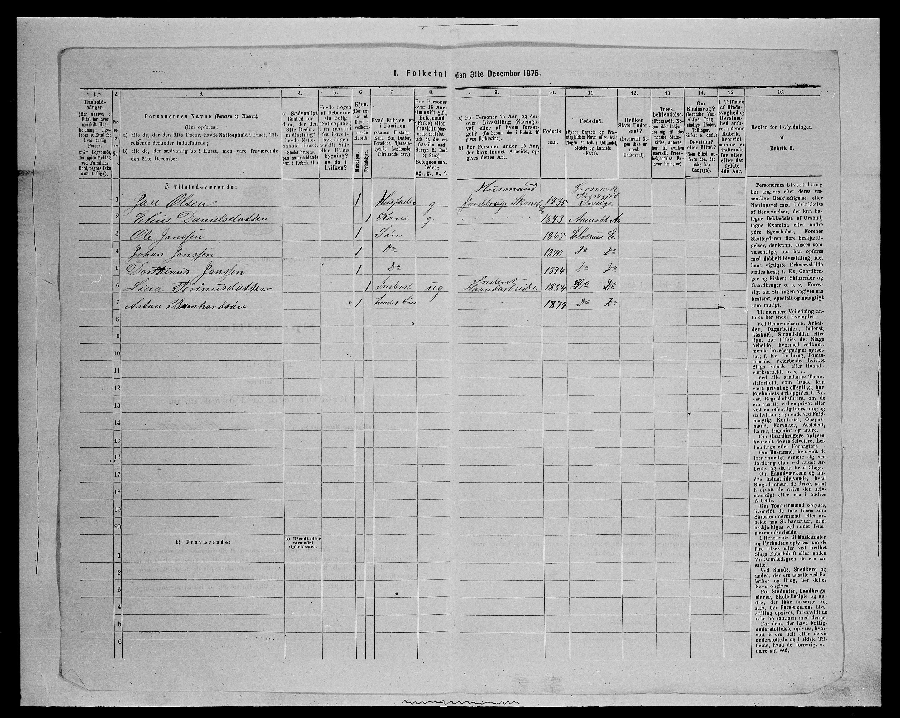 SAH, 1875 census for 0427P Elverum, 1875, p. 1328