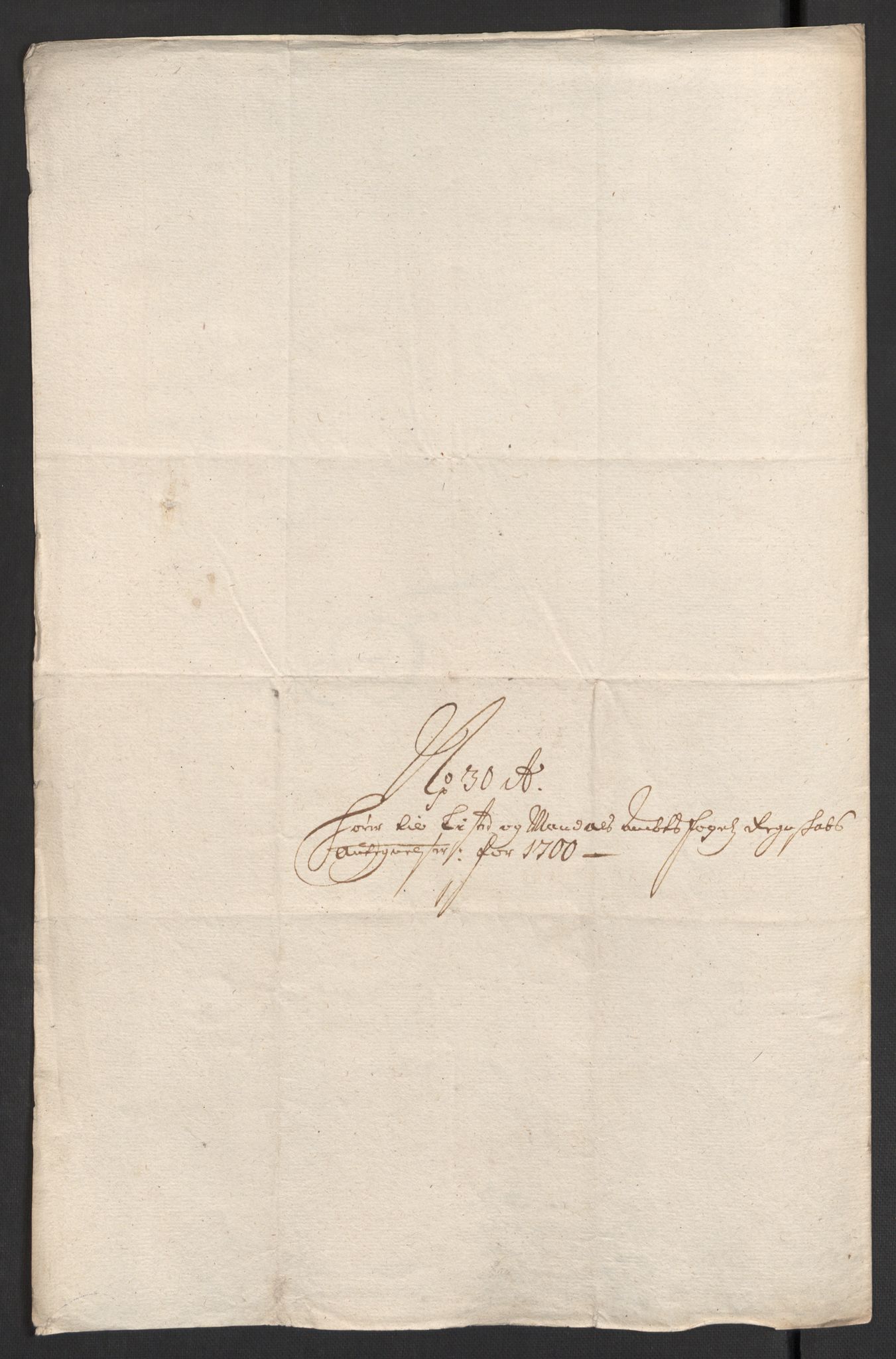 Rentekammeret inntil 1814, Reviderte regnskaper, Fogderegnskap, AV/RA-EA-4092/R43/L2548: Fogderegnskap Lista og Mandal, 1700, p. 232