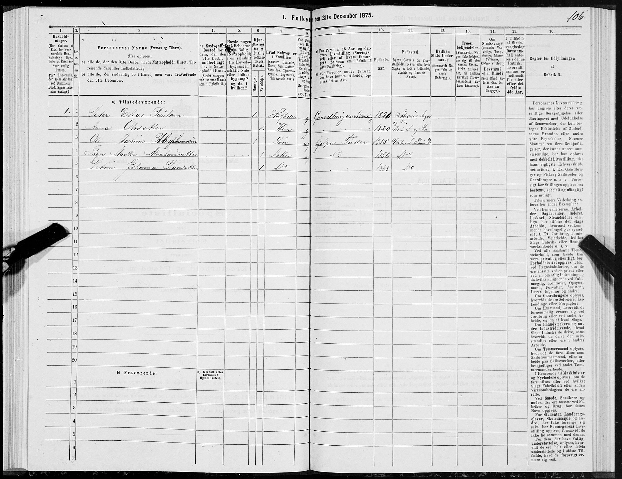 SAT, 1875 census for 1529P Skodje, 1875, p. 3106