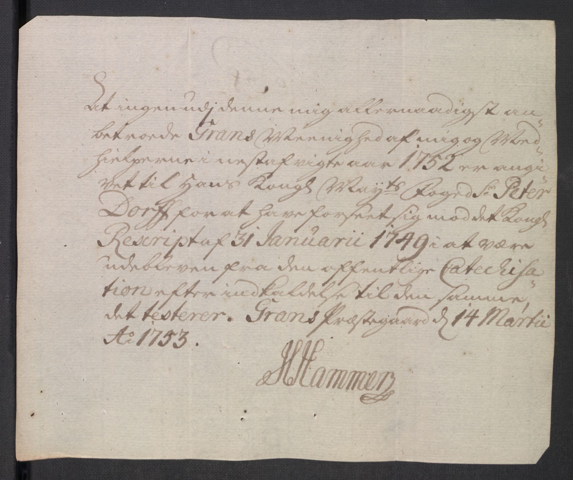 Rentekammeret inntil 1814, Reviderte regnskaper, Fogderegnskap, AV/RA-EA-4092/R18/L1349: Fogderegnskap Hadeland, Toten og Valdres, 1752-1753, p. 147