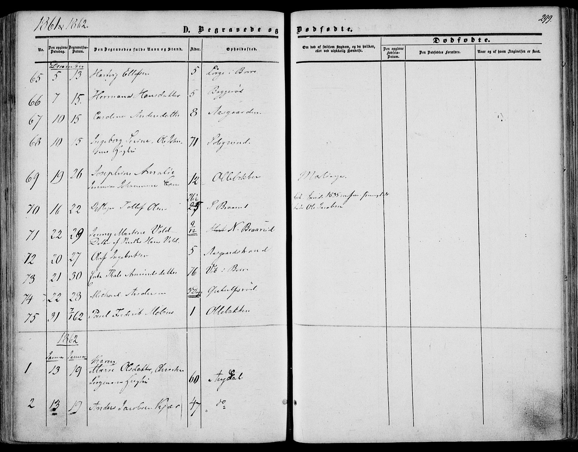 Borre kirkebøker, AV/SAKO-A-338/F/Fa/L0006: Parish register (official) no. I 6, 1852-1862, p. 299