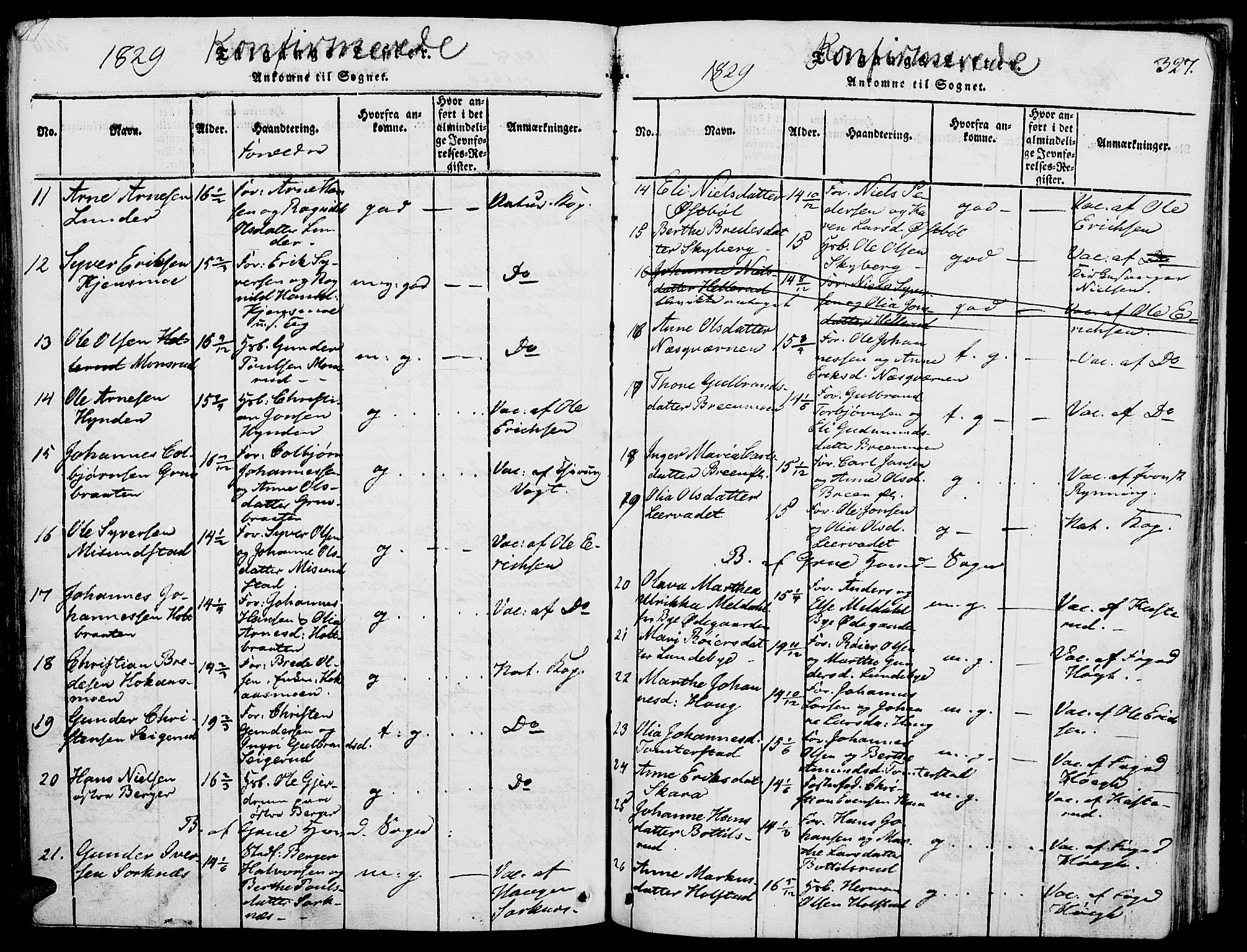 Grue prestekontor, AV/SAH-PREST-036/H/Ha/Haa/L0006: Parish register (official) no. 6, 1814-1830, p. 327