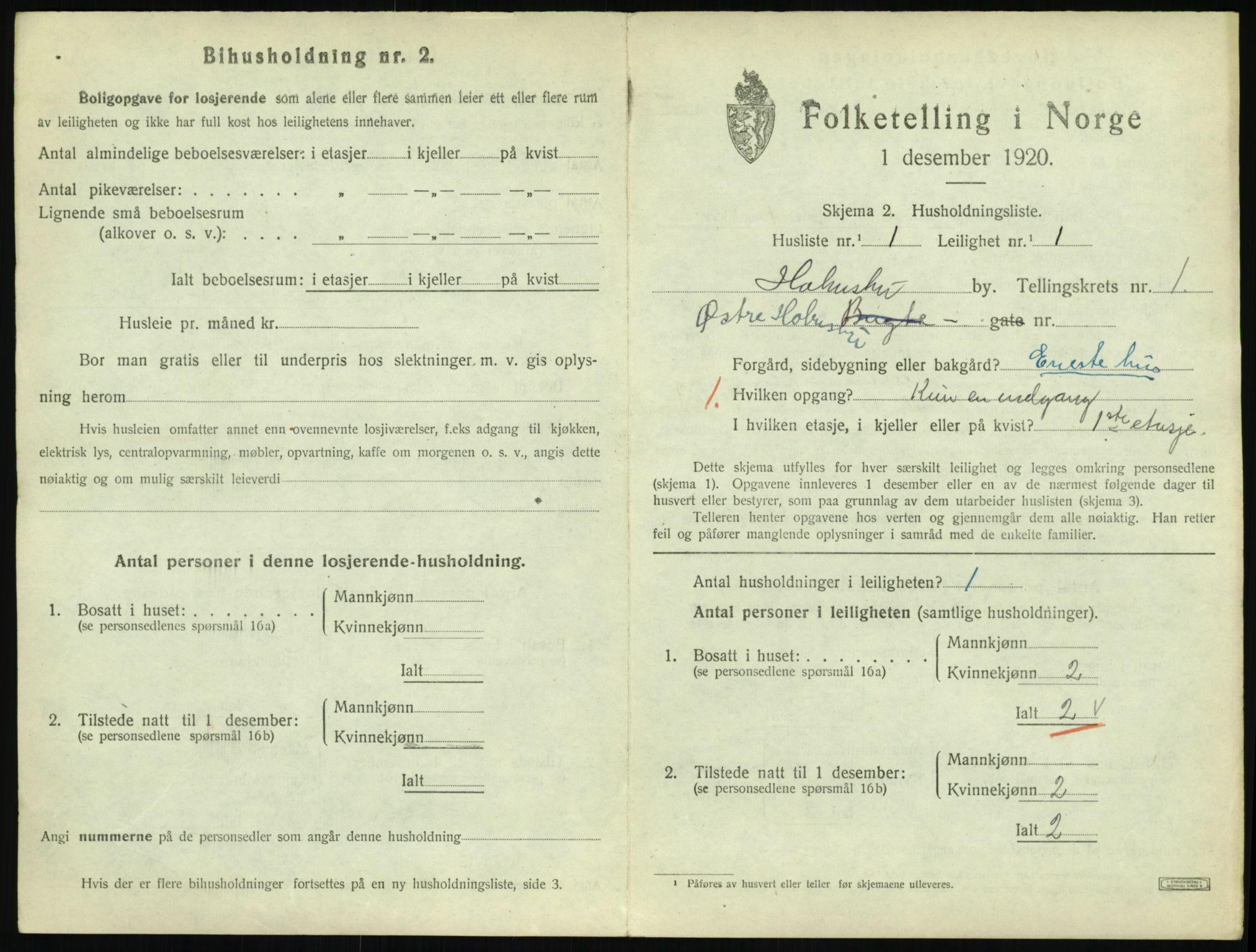 SAKO, 1920 census for Holmsbu, 1920, p. 208