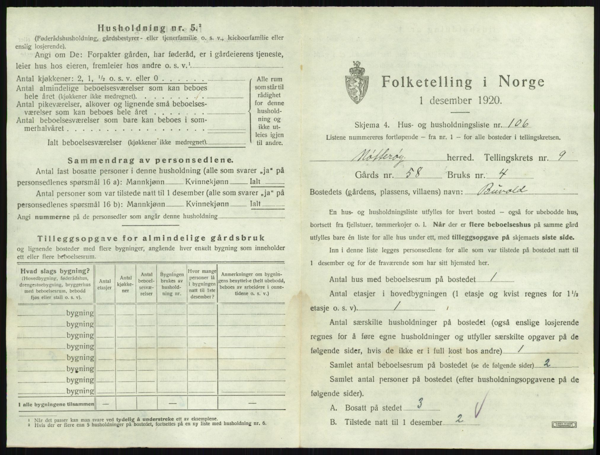 SAKO, 1920 census for Nøtterøy, 1920, p. 1948