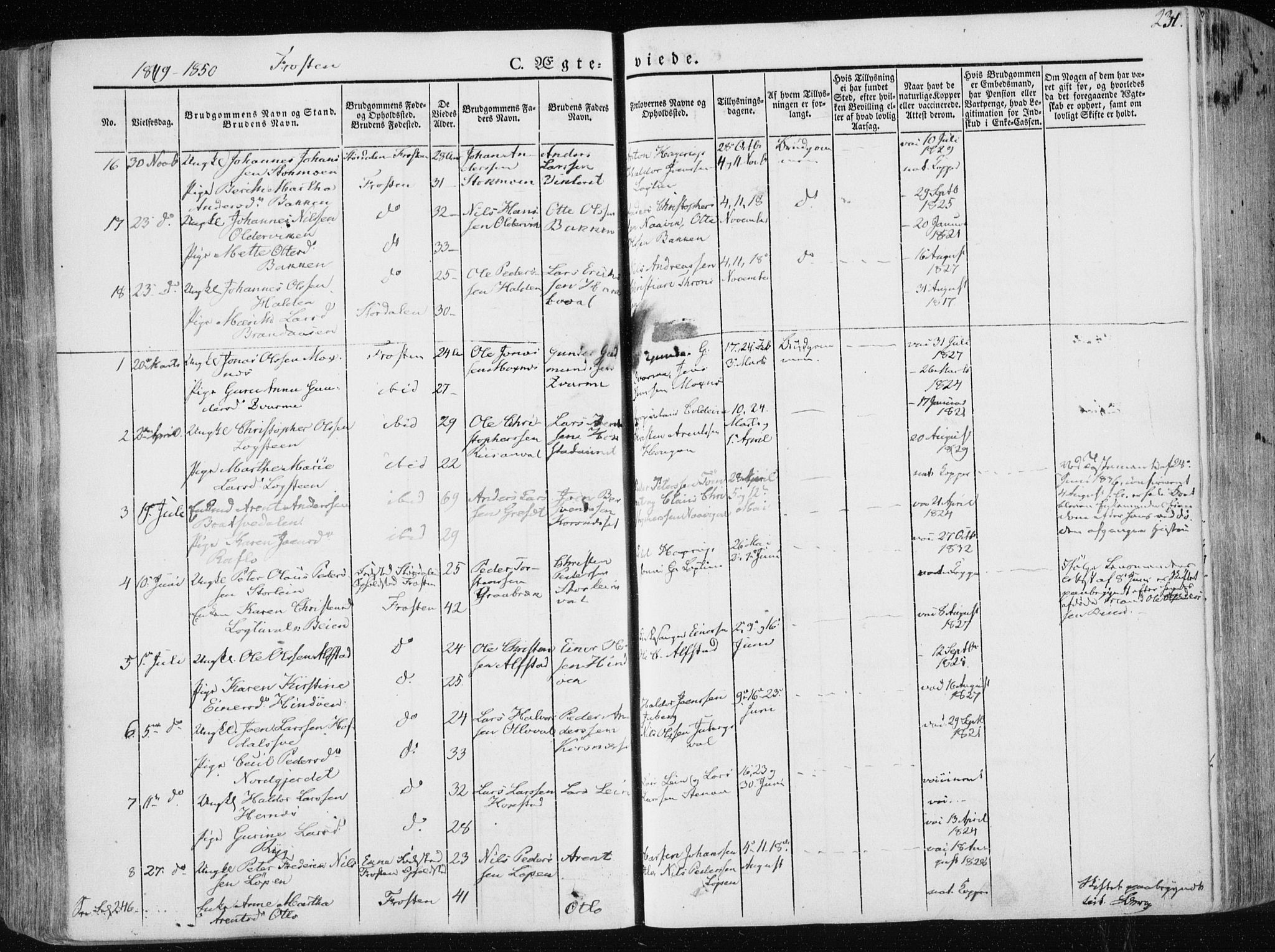Ministerialprotokoller, klokkerbøker og fødselsregistre - Nord-Trøndelag, SAT/A-1458/713/L0115: Parish register (official) no. 713A06, 1838-1851, p. 231
