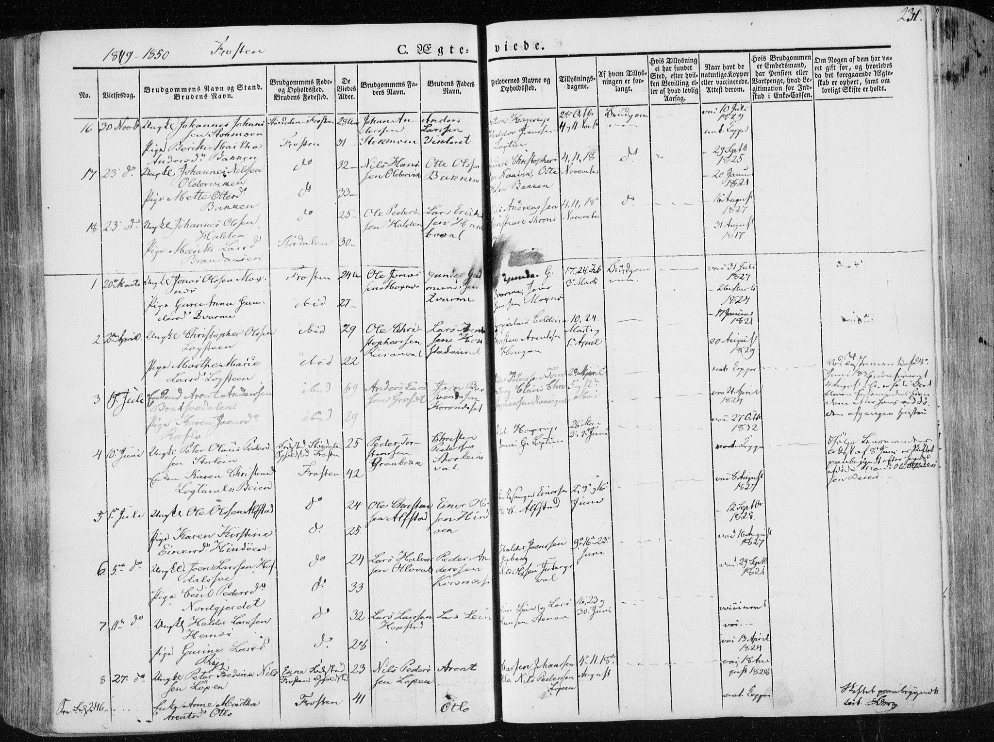 Ministerialprotokoller, klokkerbøker og fødselsregistre - Nord-Trøndelag, AV/SAT-A-1458/713/L0115: Parish register (official) no. 713A06, 1838-1851, p. 231