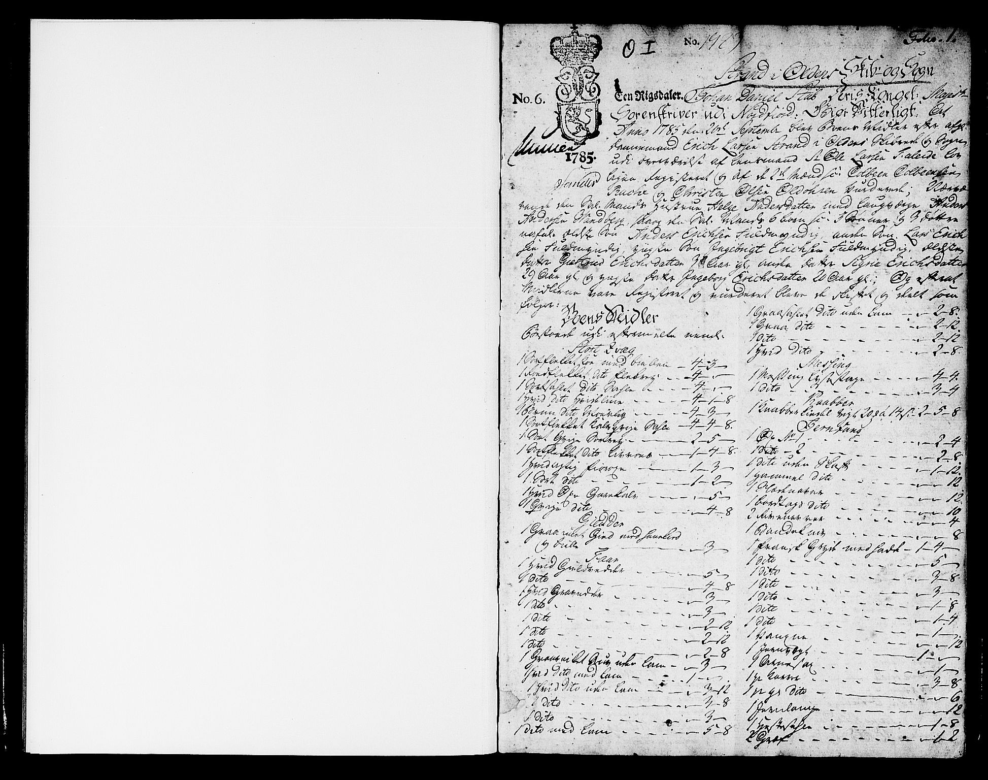 Nordfjord sorenskriveri, SAB/A-2801/04/04a/L0018a: Skifteprotokollar, 1785-1787, p. 0b-1a