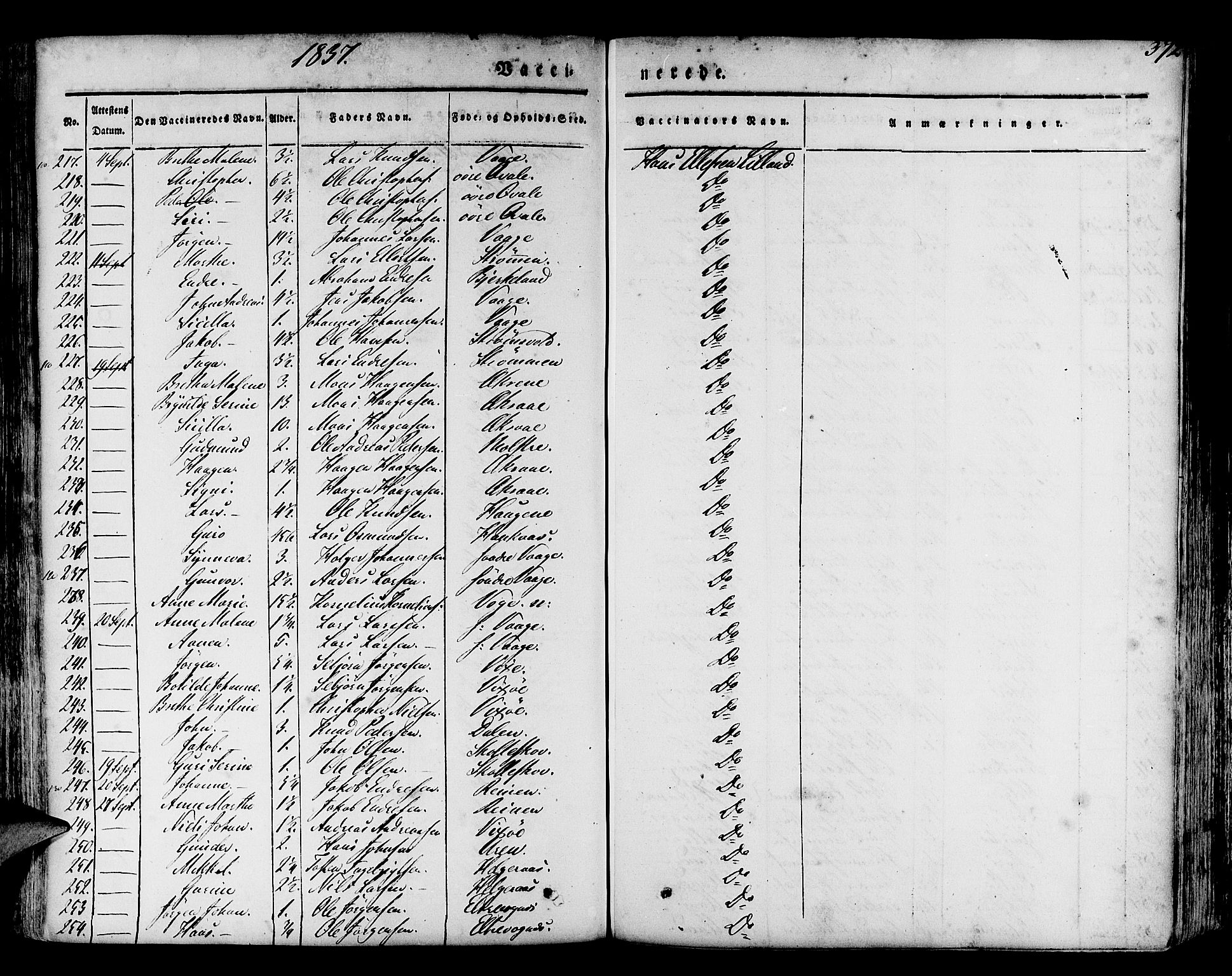 Finnås sokneprestembete, AV/SAB-A-99925/H/Ha/Haa/Haaa/L0006: Parish register (official) no. A 6, 1836-1850, p. 372