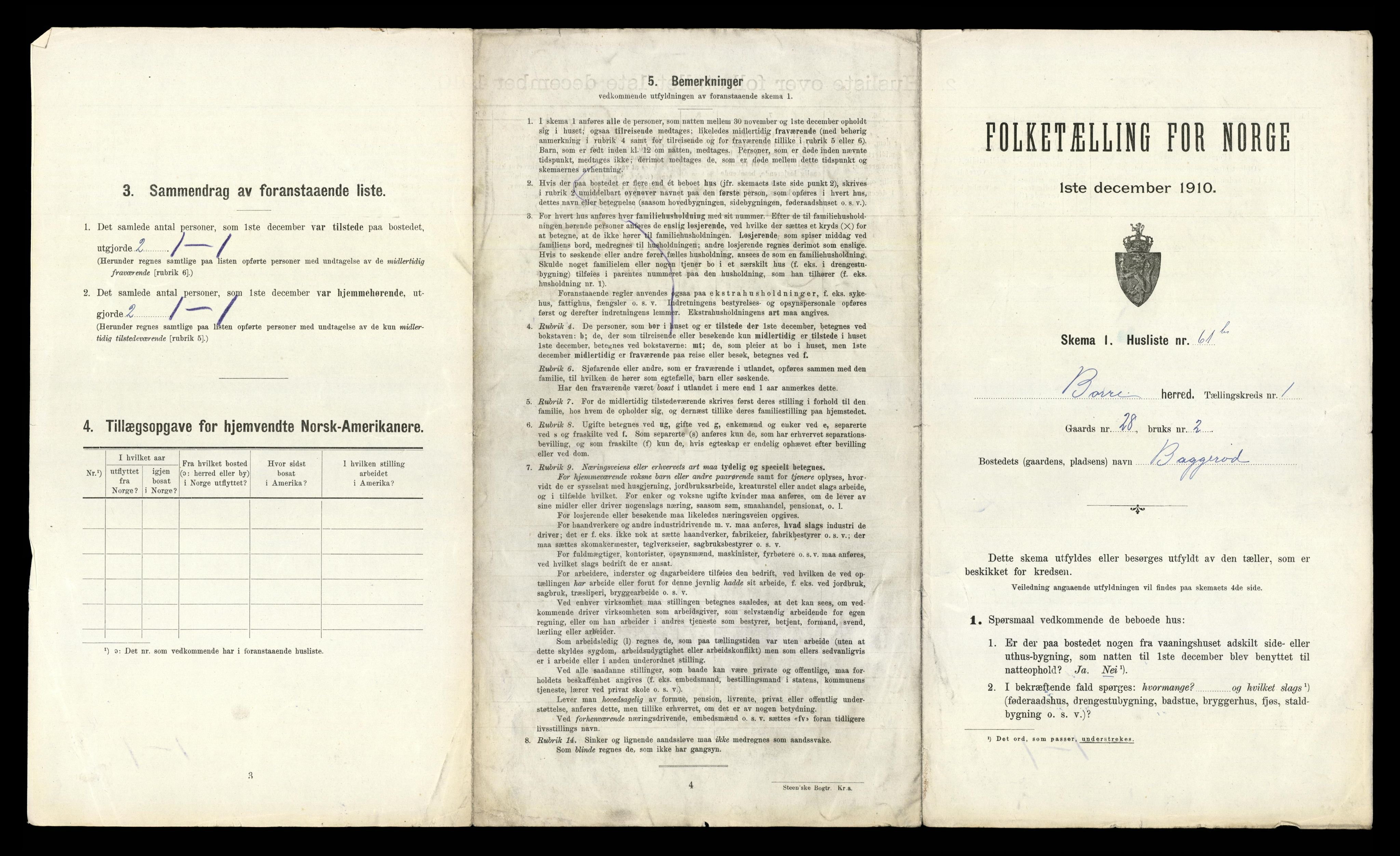 RA, 1910 census for Borre, 1910, p. 357