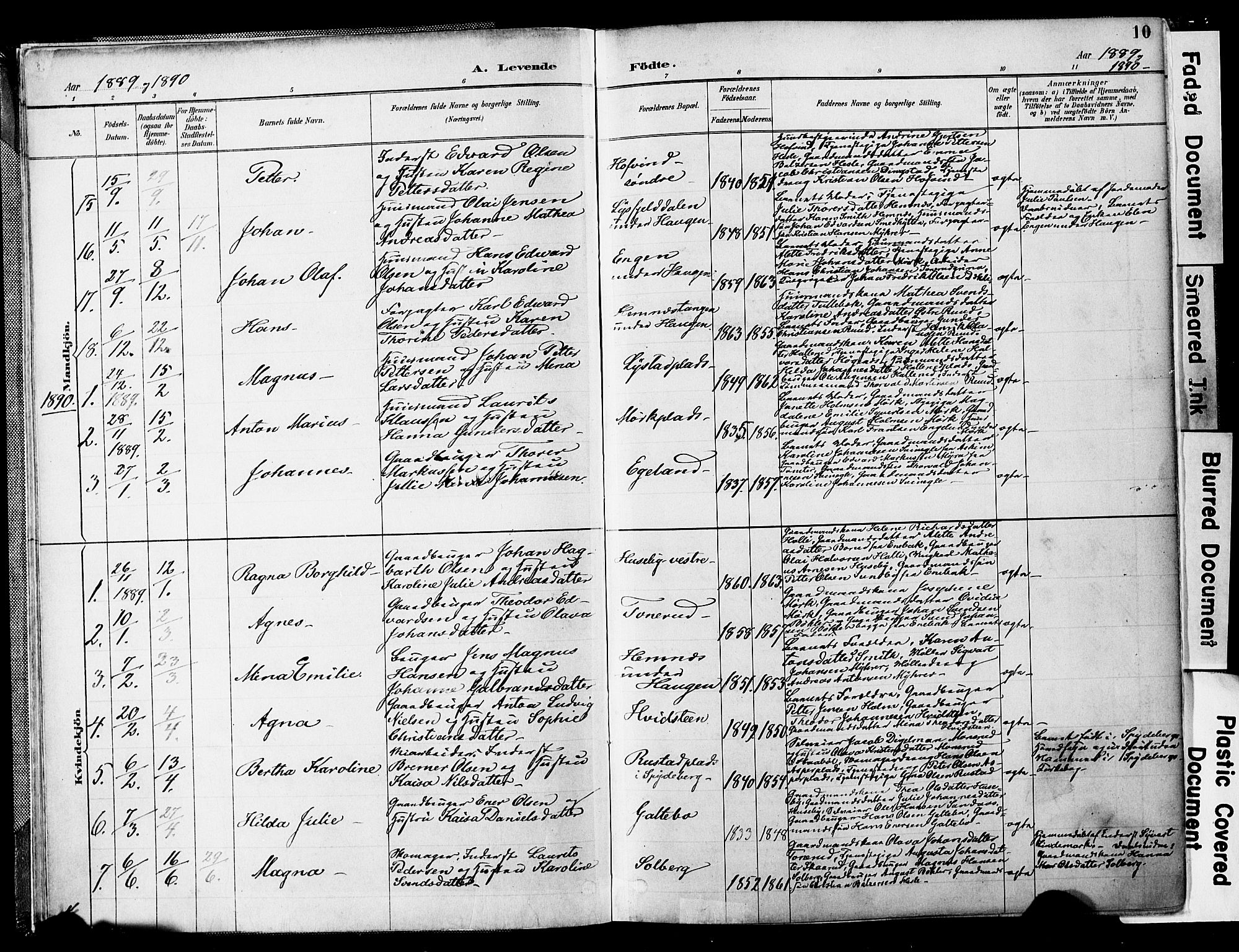 Spydeberg prestekontor Kirkebøker, SAO/A-10924/F/Fb/L0001: Parish register (official) no. II 1, 1886-1907, p. 10