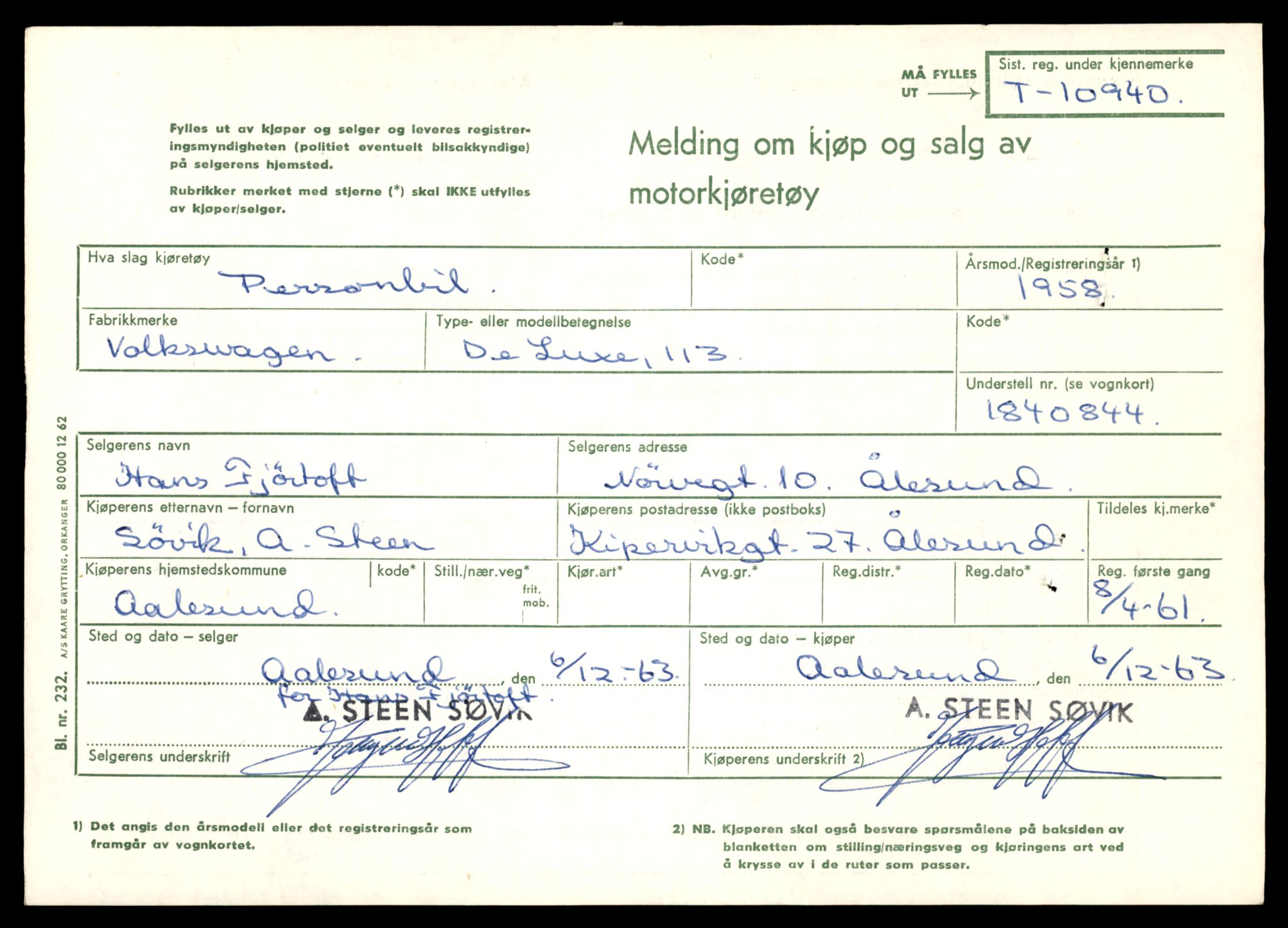 Møre og Romsdal vegkontor - Ålesund trafikkstasjon, AV/SAT-A-4099/F/Fe/L0025: Registreringskort for kjøretøy T 10931 - T 11045, 1927-1998, p. 253