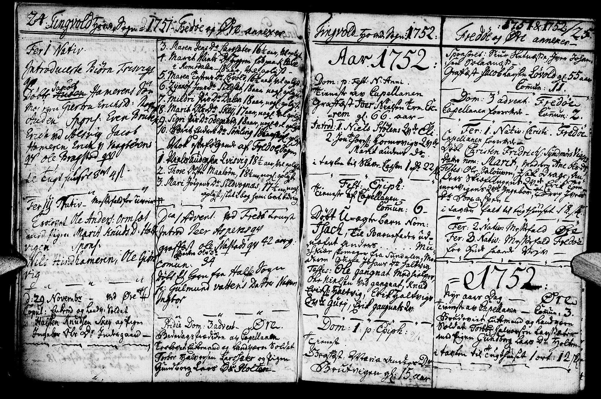 Ministerialprotokoller, klokkerbøker og fødselsregistre - Møre og Romsdal, SAT/A-1454/586/L0979: Parish register (official) no. 586A05, 1751-1776, p. 24-25