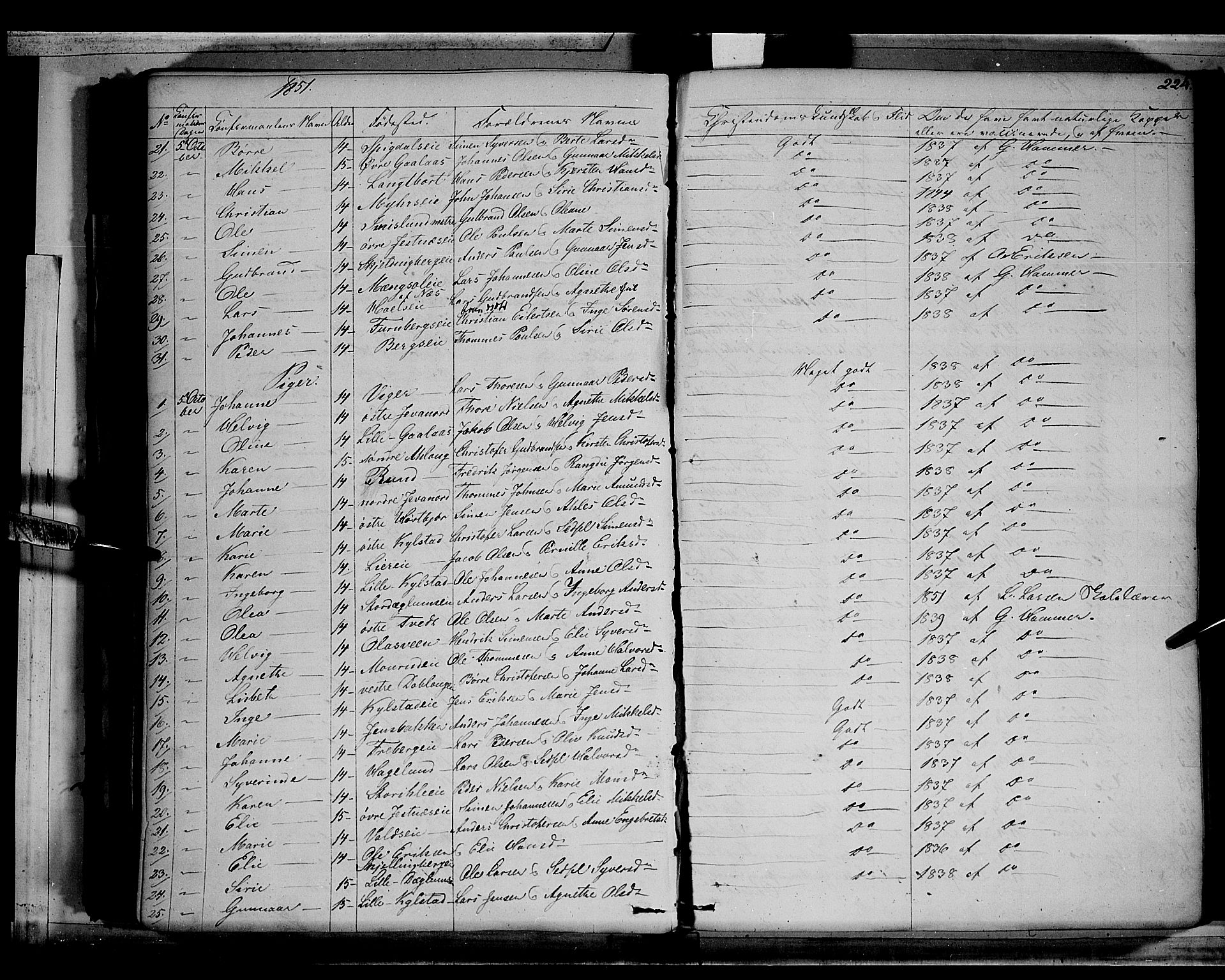 Vang prestekontor, Hedmark, AV/SAH-PREST-008/H/Ha/Haa/L0010: Parish register (official) no. 10, 1841-1855, p. 224