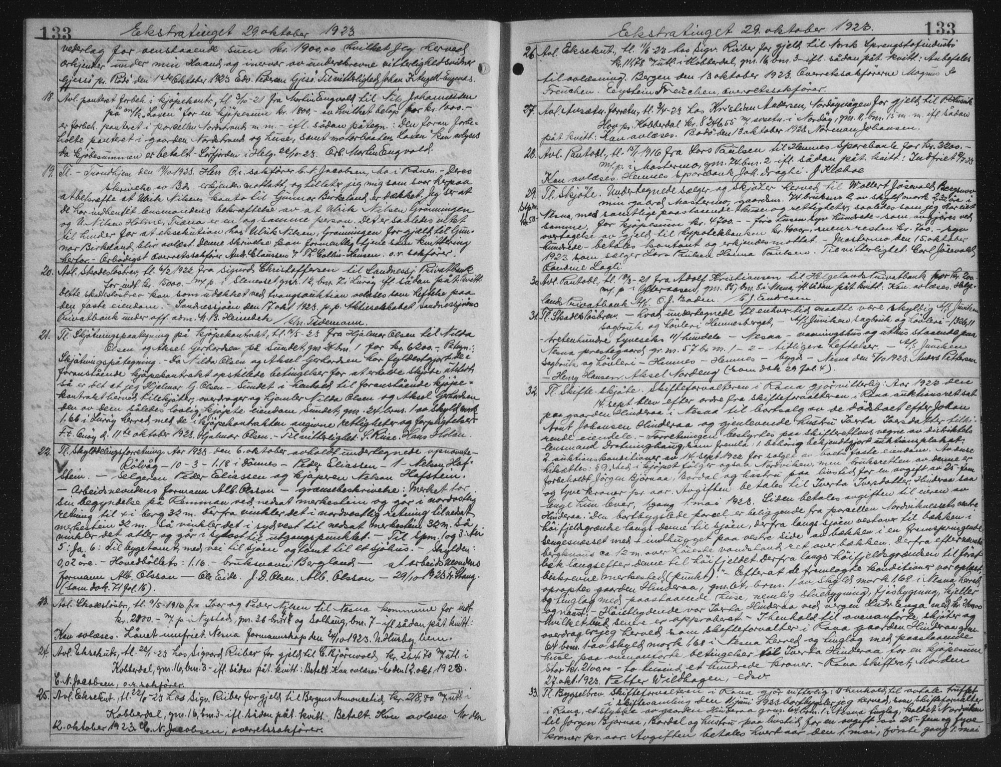 Rana sorenskriveri , AV/SAT-A-1108/1/2/2C/L0018: Mortgage book no. 18, 1923-1928, p. 133, Deed date: 29.10.1923