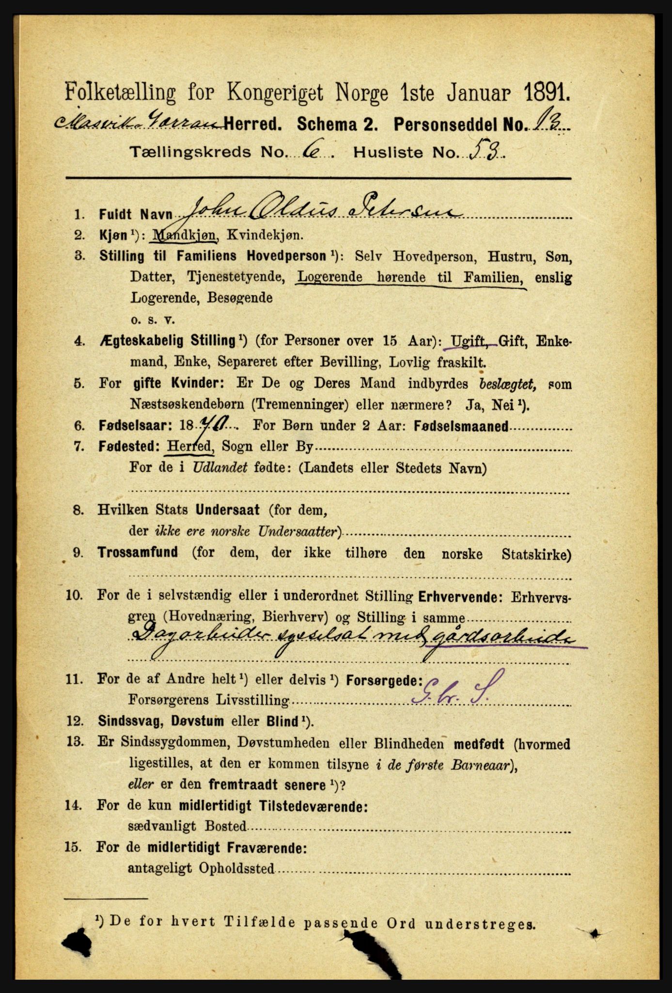 RA, 1891 census for 1723 Mosvik og Verran, 1891, p. 2844