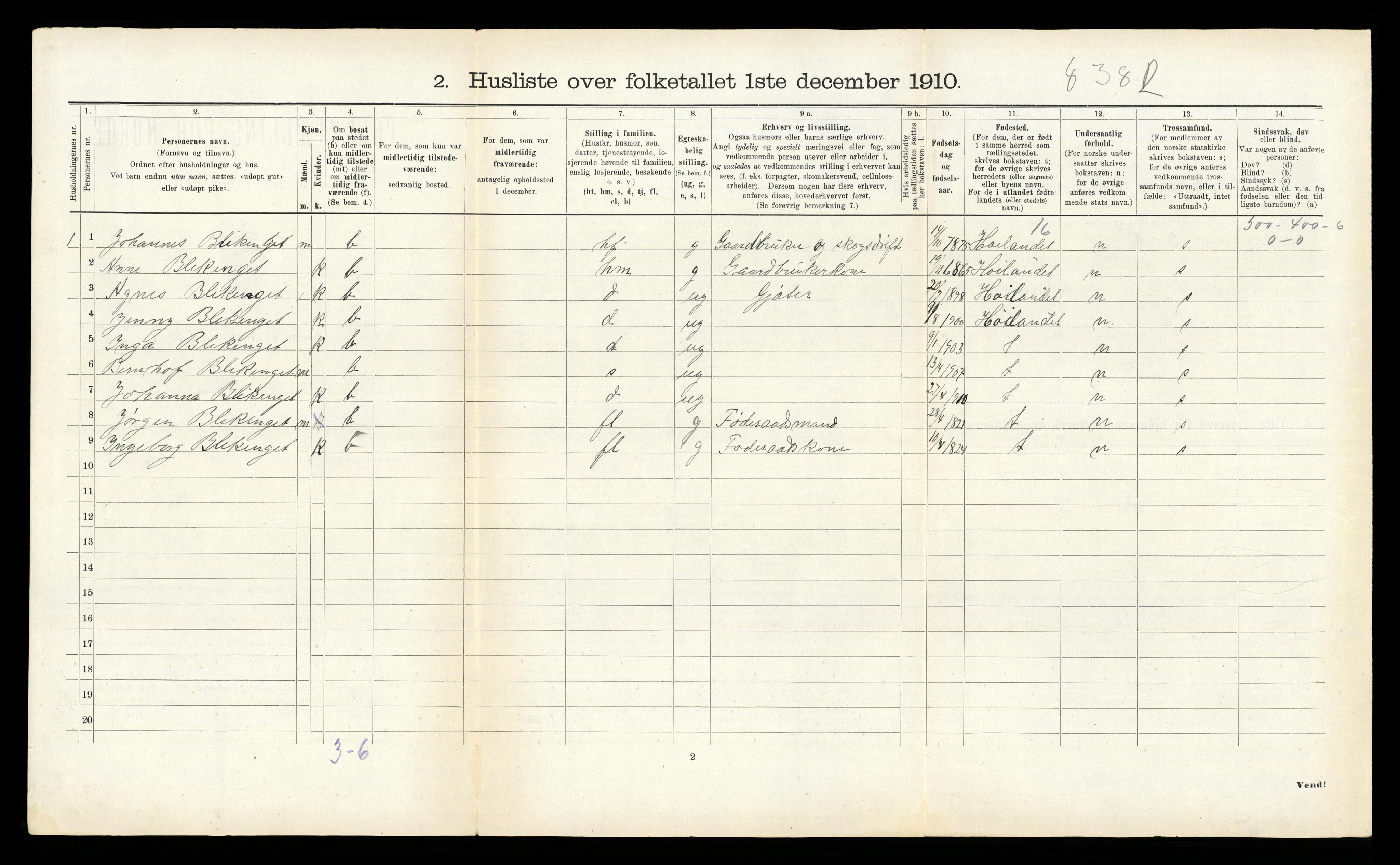 RA, 1910 census for Vemundvik, 1910, p. 263