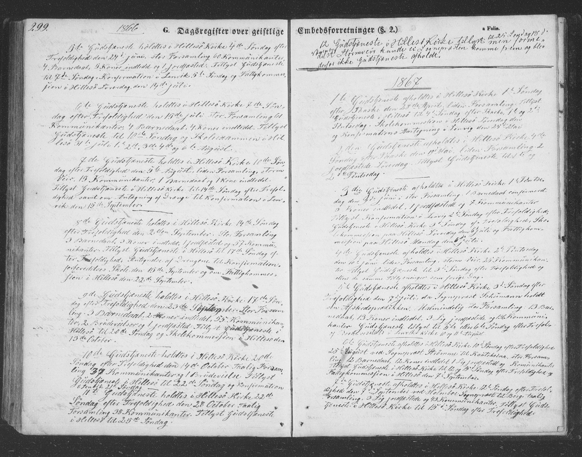 Lenvik sokneprestembete, SATØ/S-1310/H/Ha/Hab/L0020klokker: Parish register (copy) no. 20, 1855-1883, p. 299