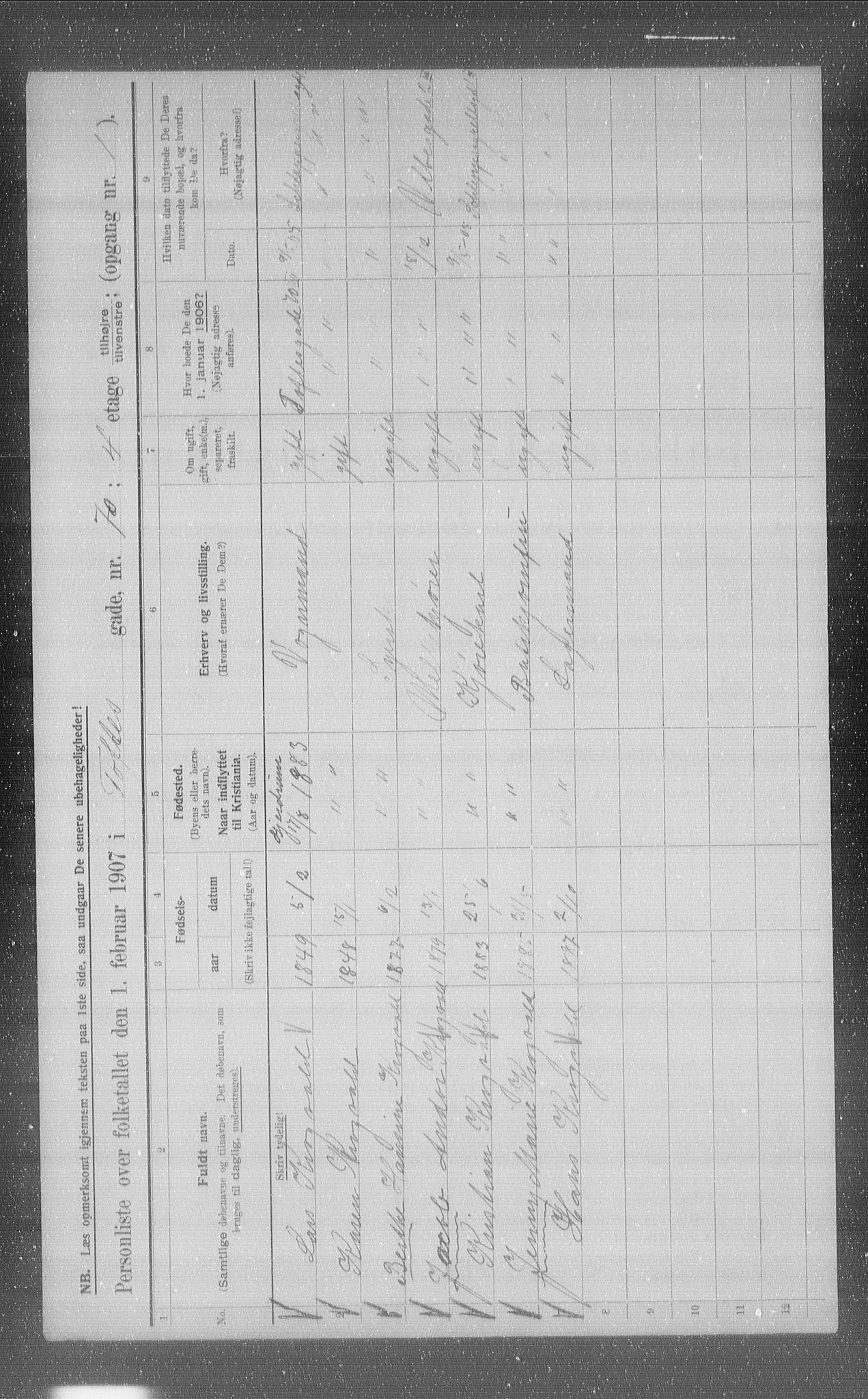 OBA, Municipal Census 1907 for Kristiania, 1907, p. 57418