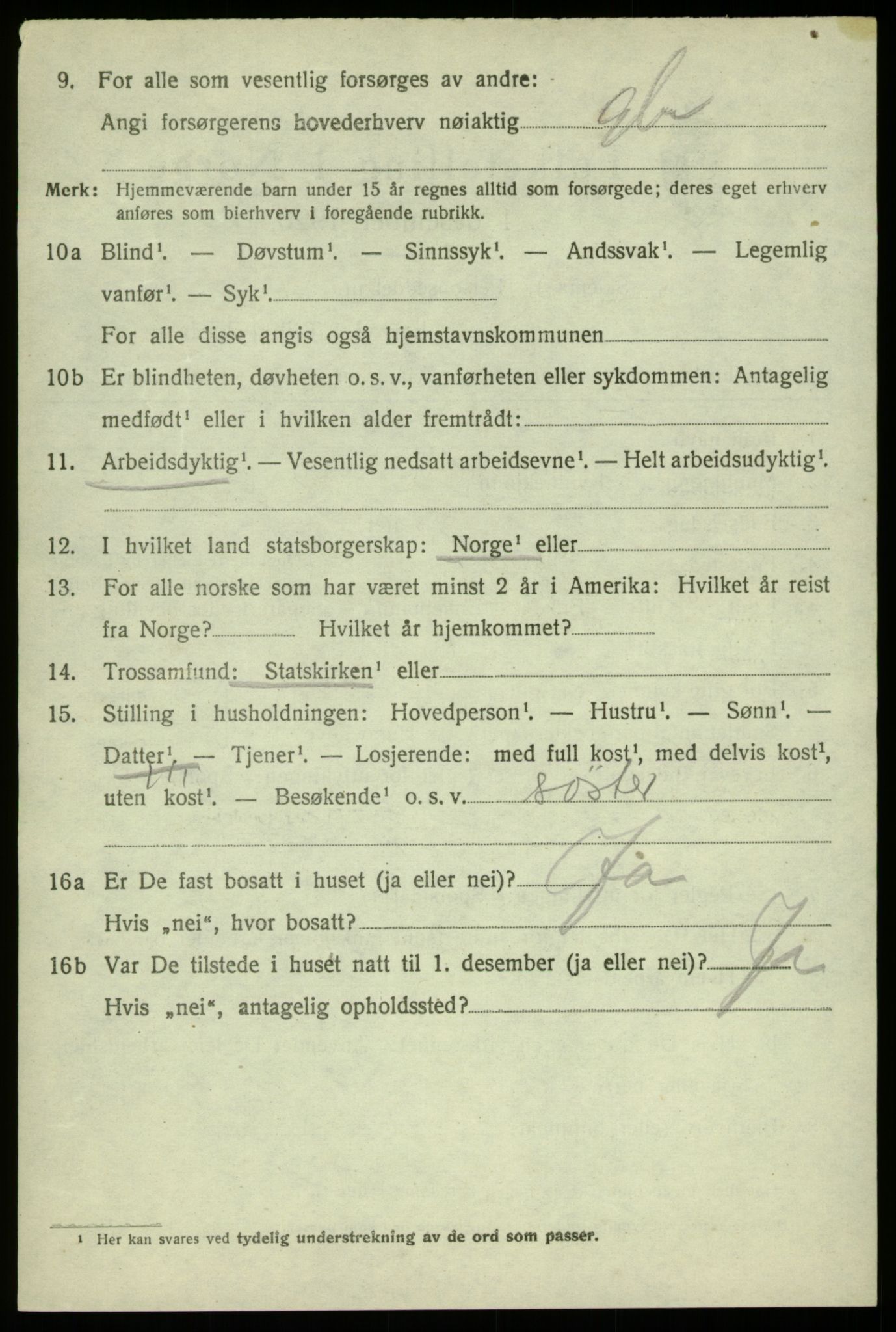 SAB, 1920 census for Fjell, 1920, p. 6379