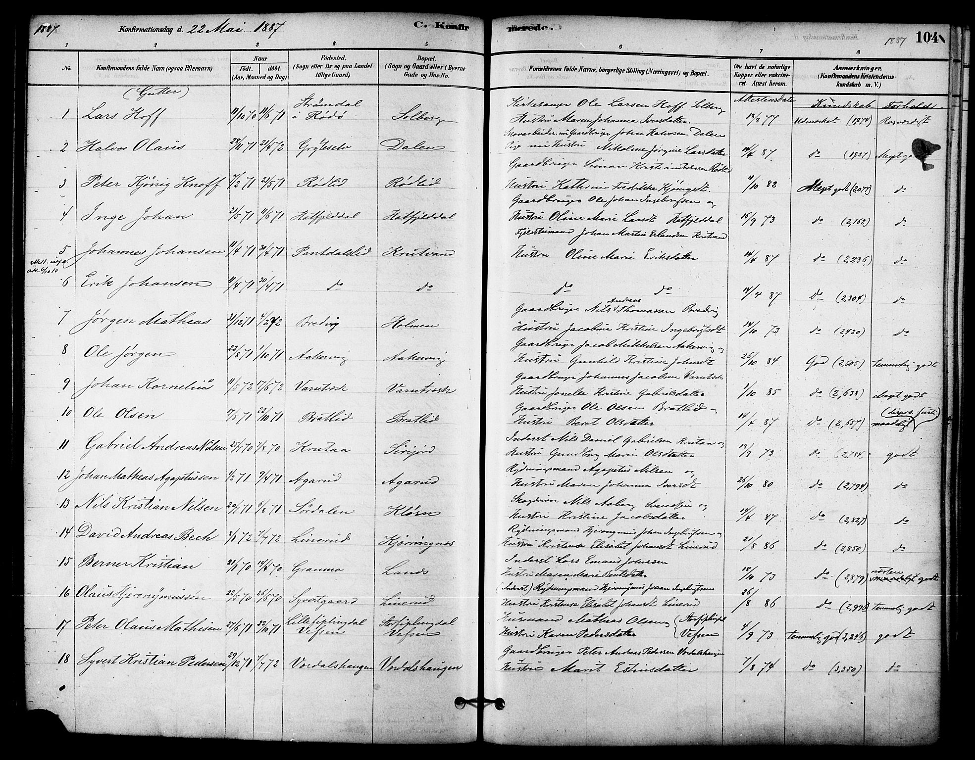 Ministerialprotokoller, klokkerbøker og fødselsregistre - Nordland, AV/SAT-A-1459/823/L0325: Parish register (official) no. 823A02, 1878-1898, p. 104